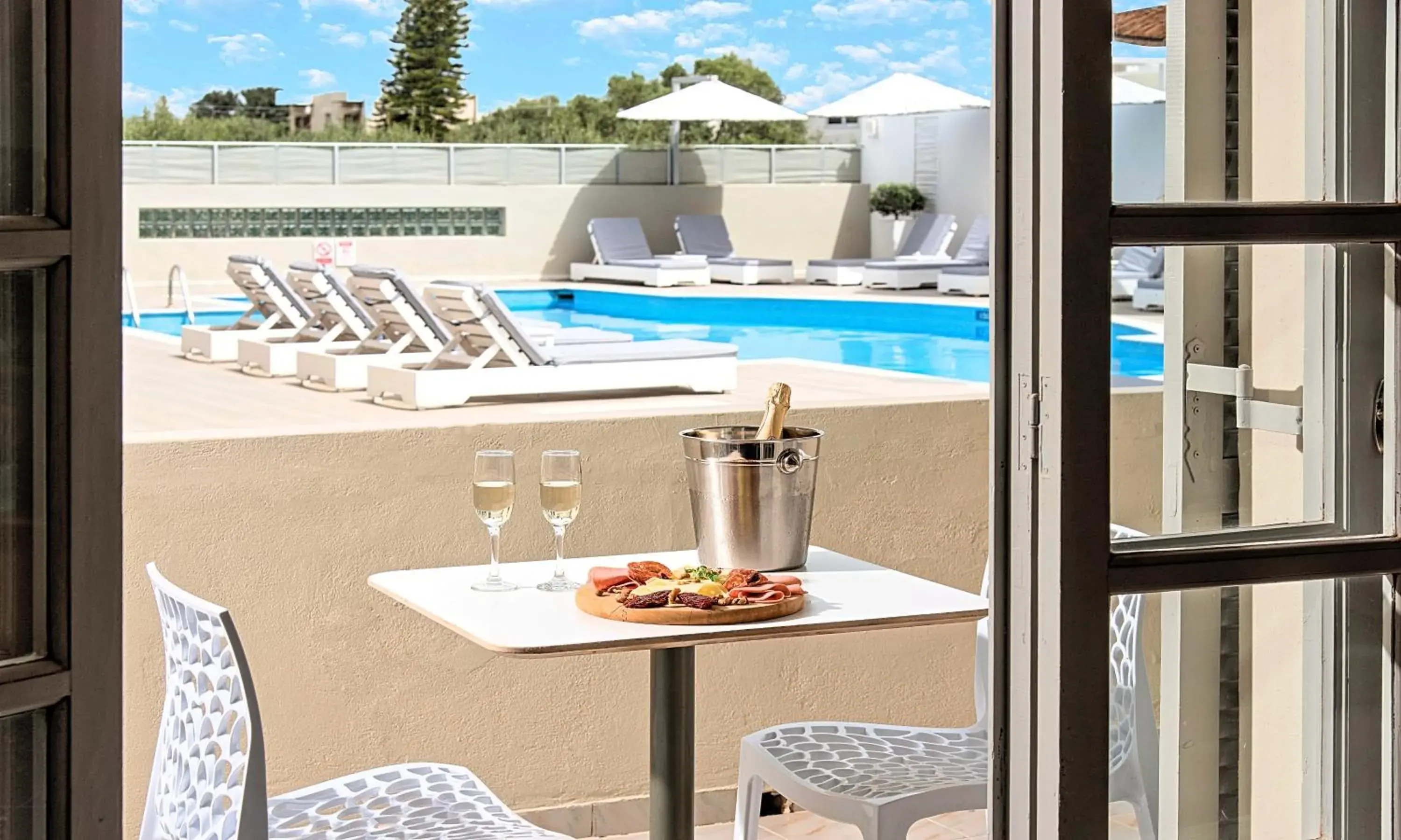 Pool view in Elounda Garden Suites Heated Pool Pool view in Elounda Garden Suites Heated Pool