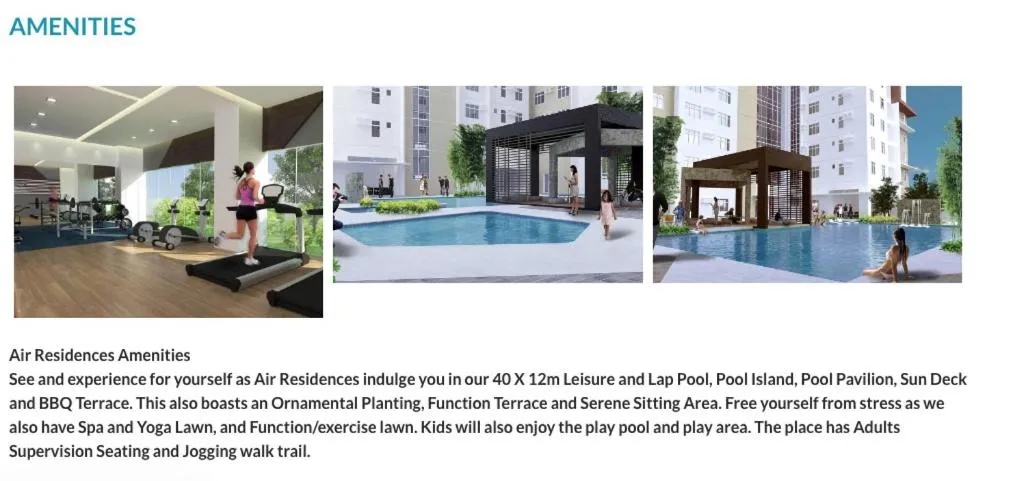 Swimming pool in Fully Furnished 1 Bedroom at SMDC Air Residence with Balcony City View