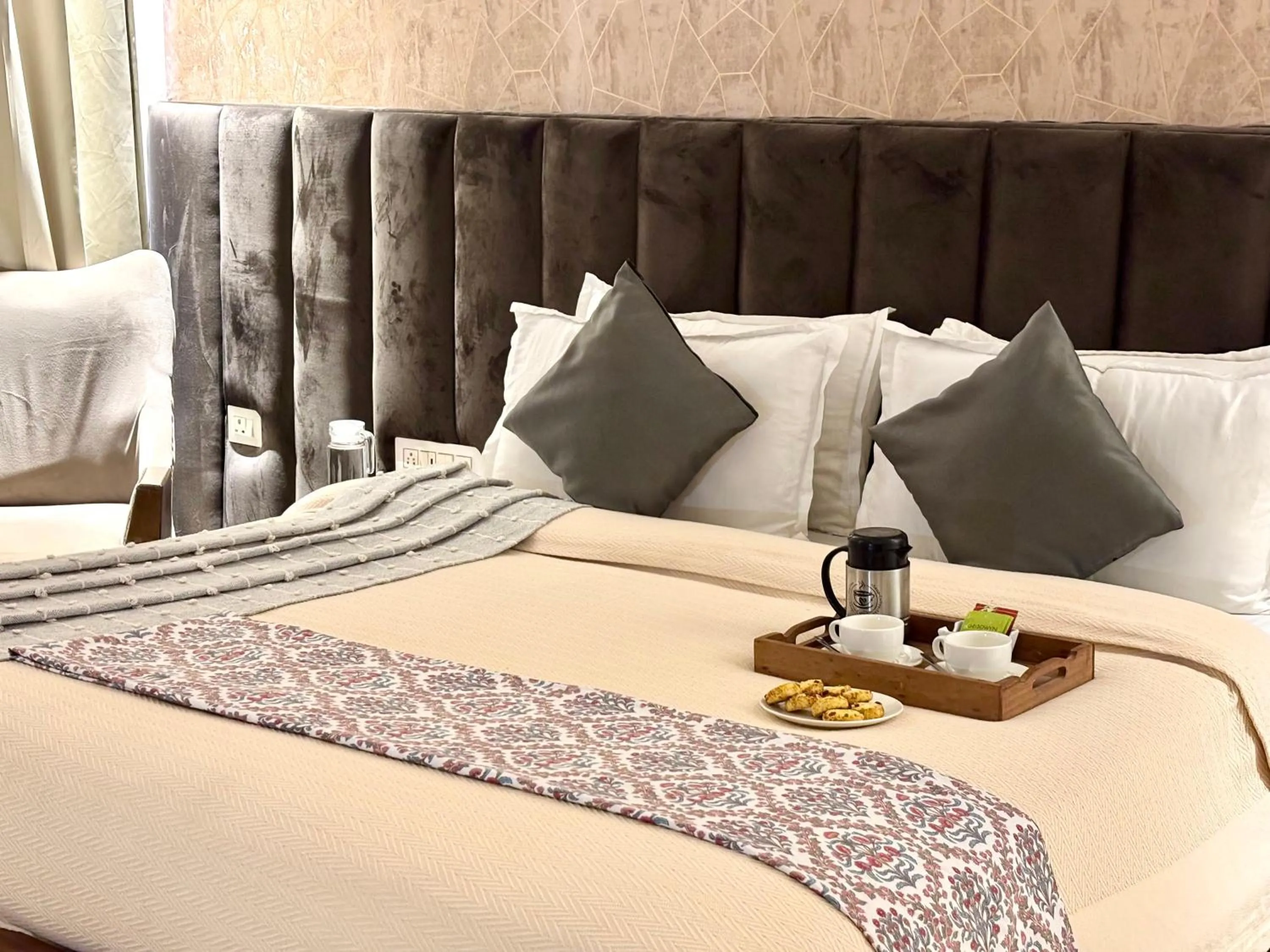 Bed in Vyom Boutique Hotel Rishikesh