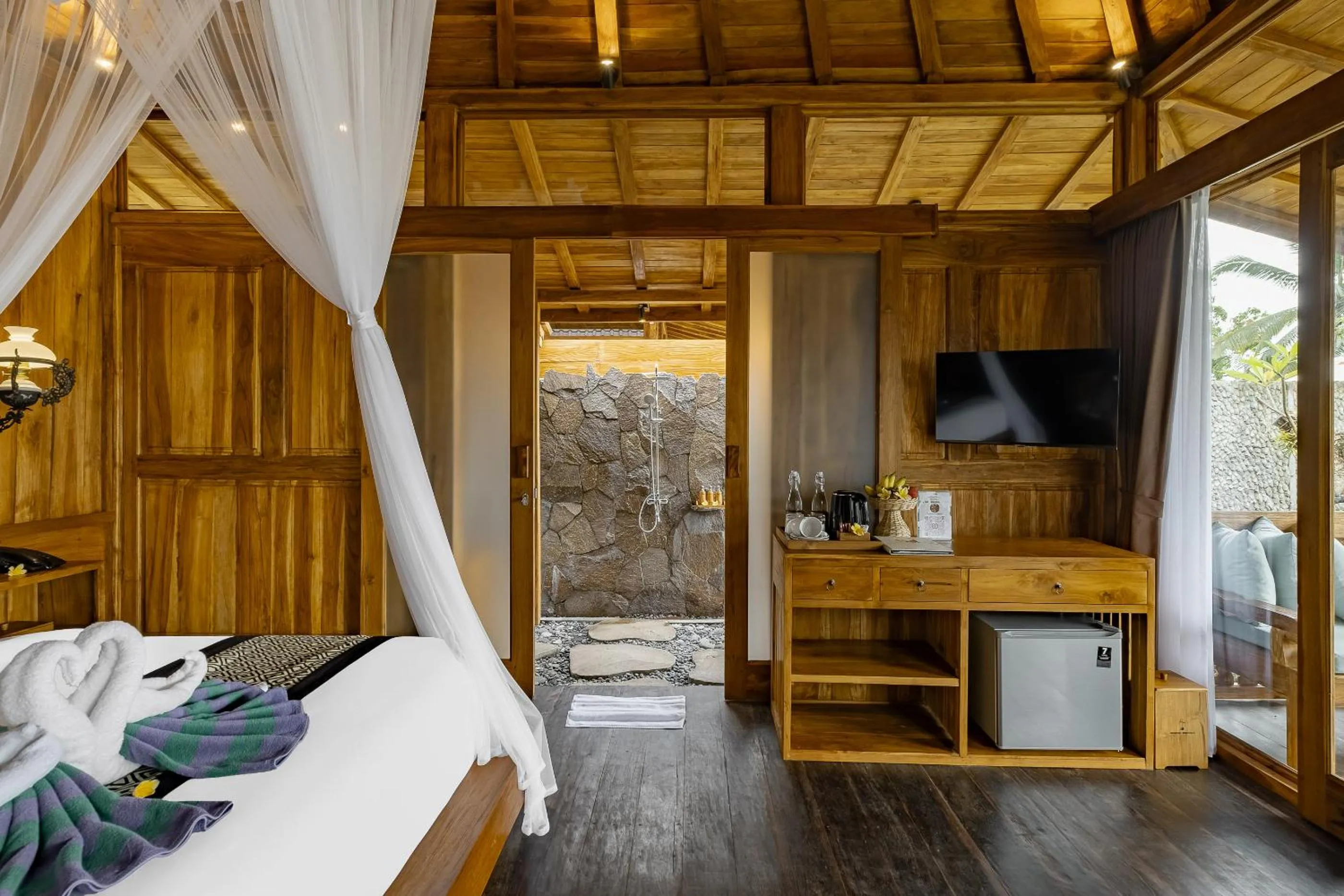 Bed in Anandari Ubud Villa