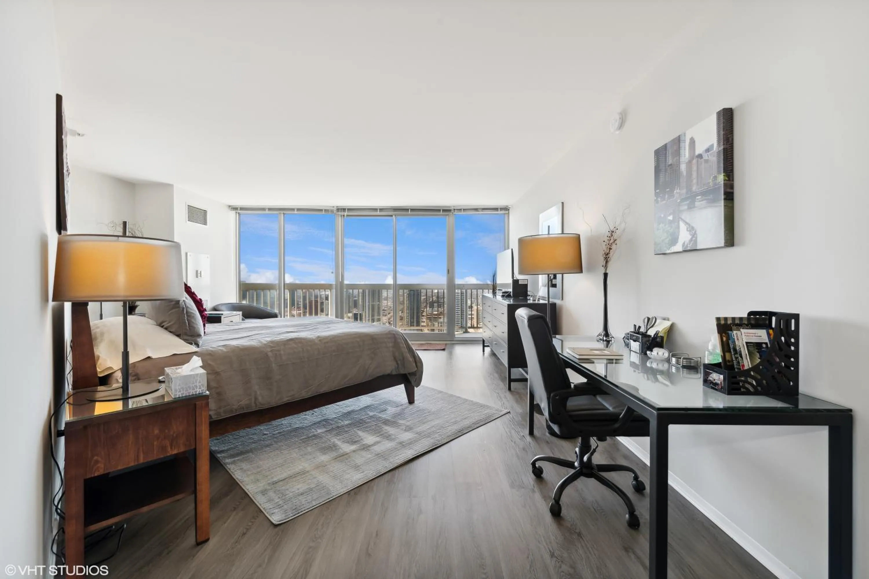Bed in The Penthouse at Grand Plaza