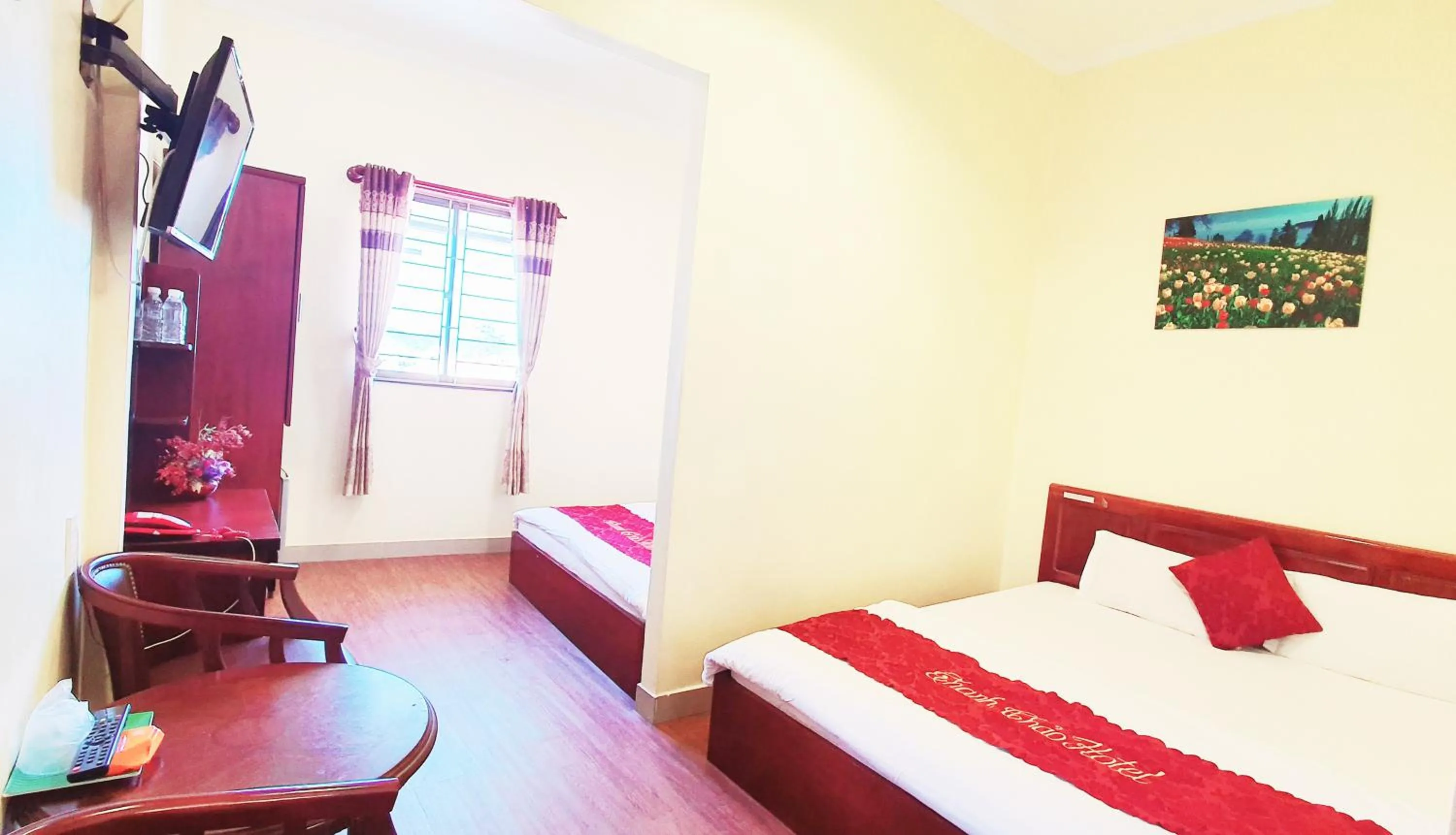 Communal lounge/ TV room, Bed in Thanh Thao Dalat Hotel