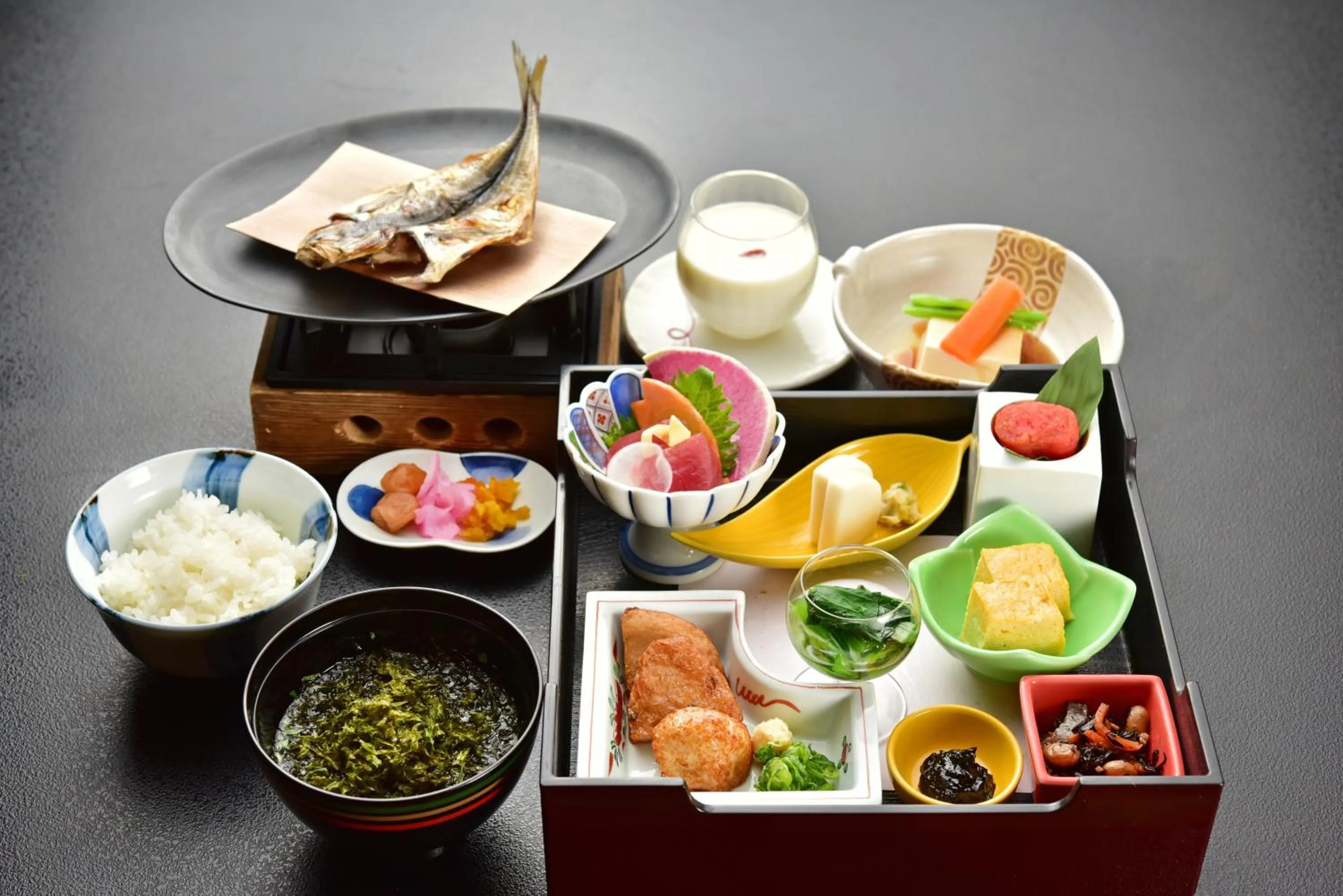 Asian breakfast in Hakone Yunohana Prince Hotel