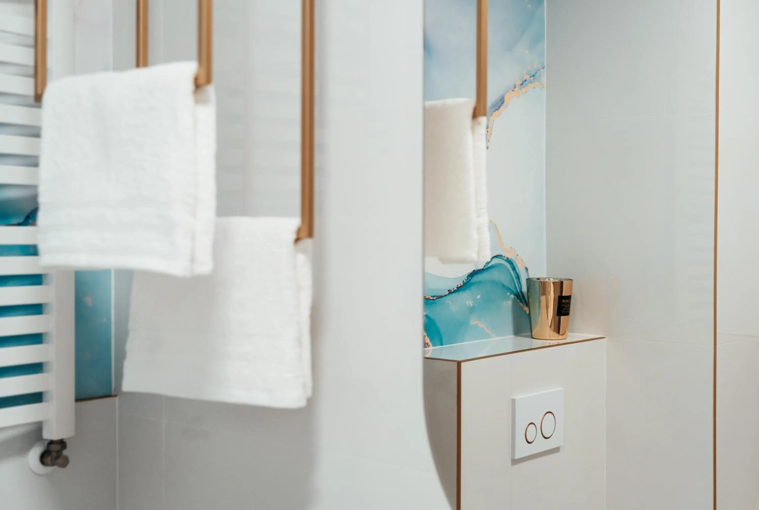 Bathroom, Bed in Studio Mrągowo