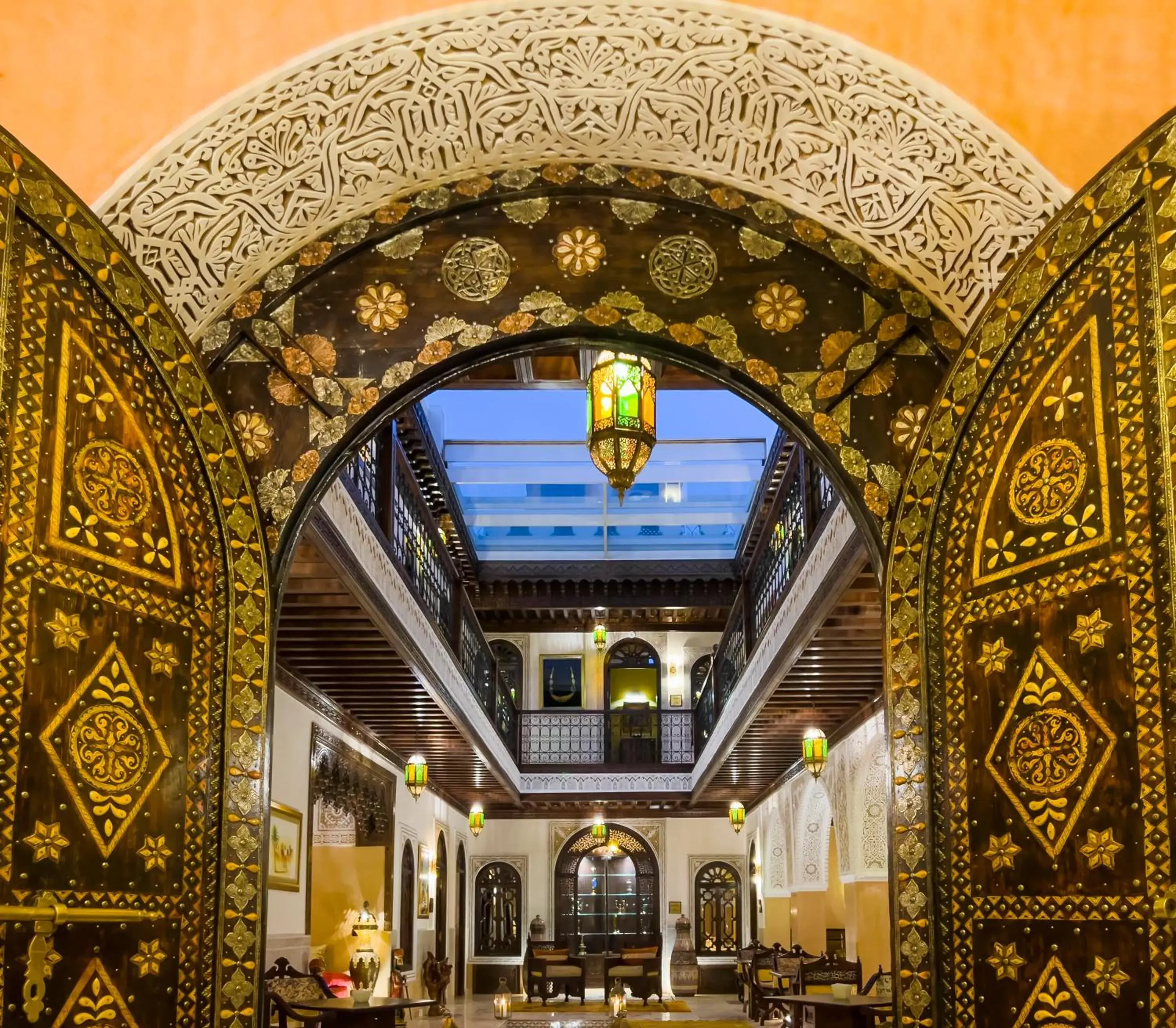 Inner courtyard view in Perlekech Riad & Spa Inner courtyard view in Perlekech Riad & Spa
