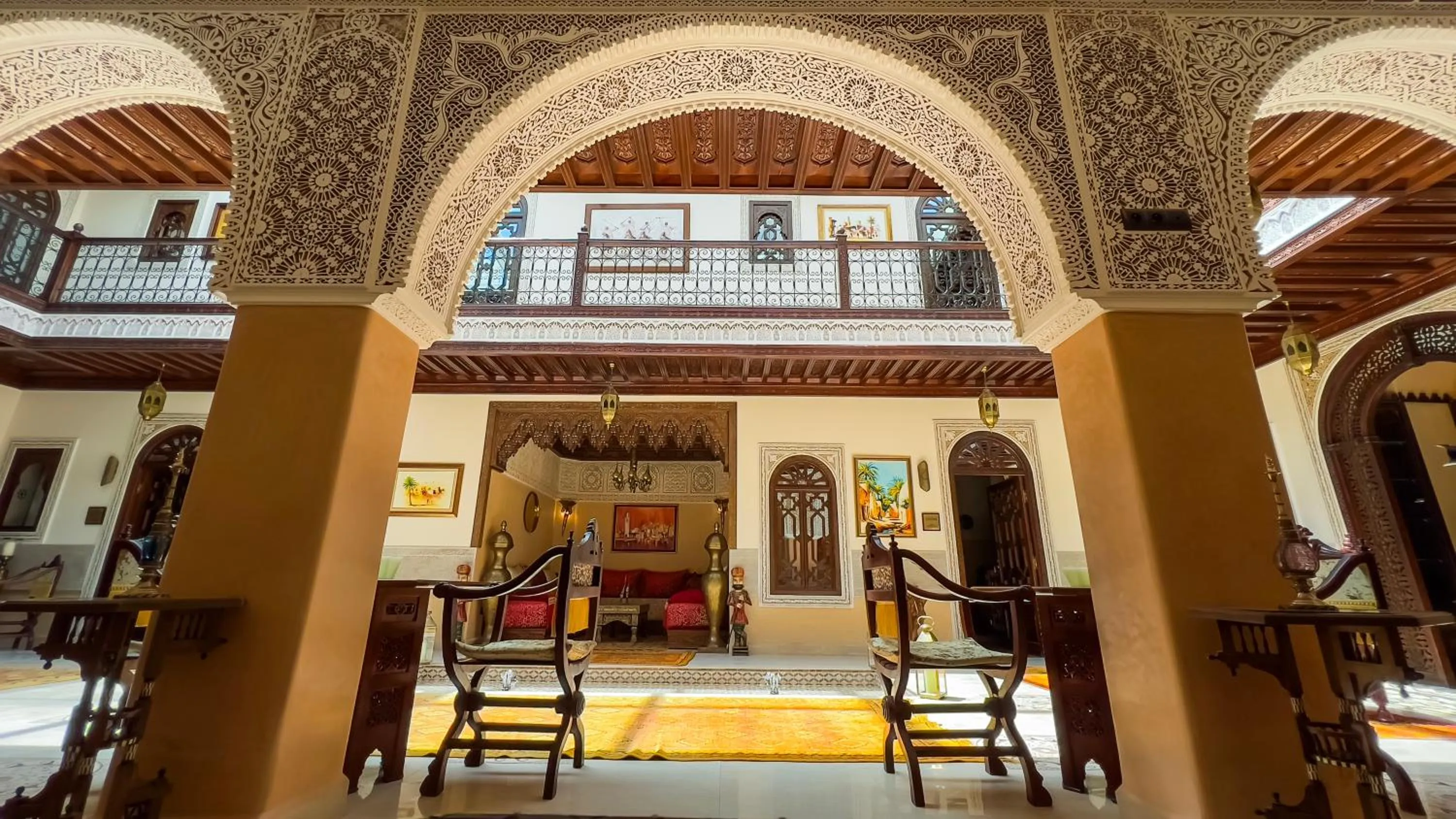 Inner courtyard view in Perlekech Riad & Spa