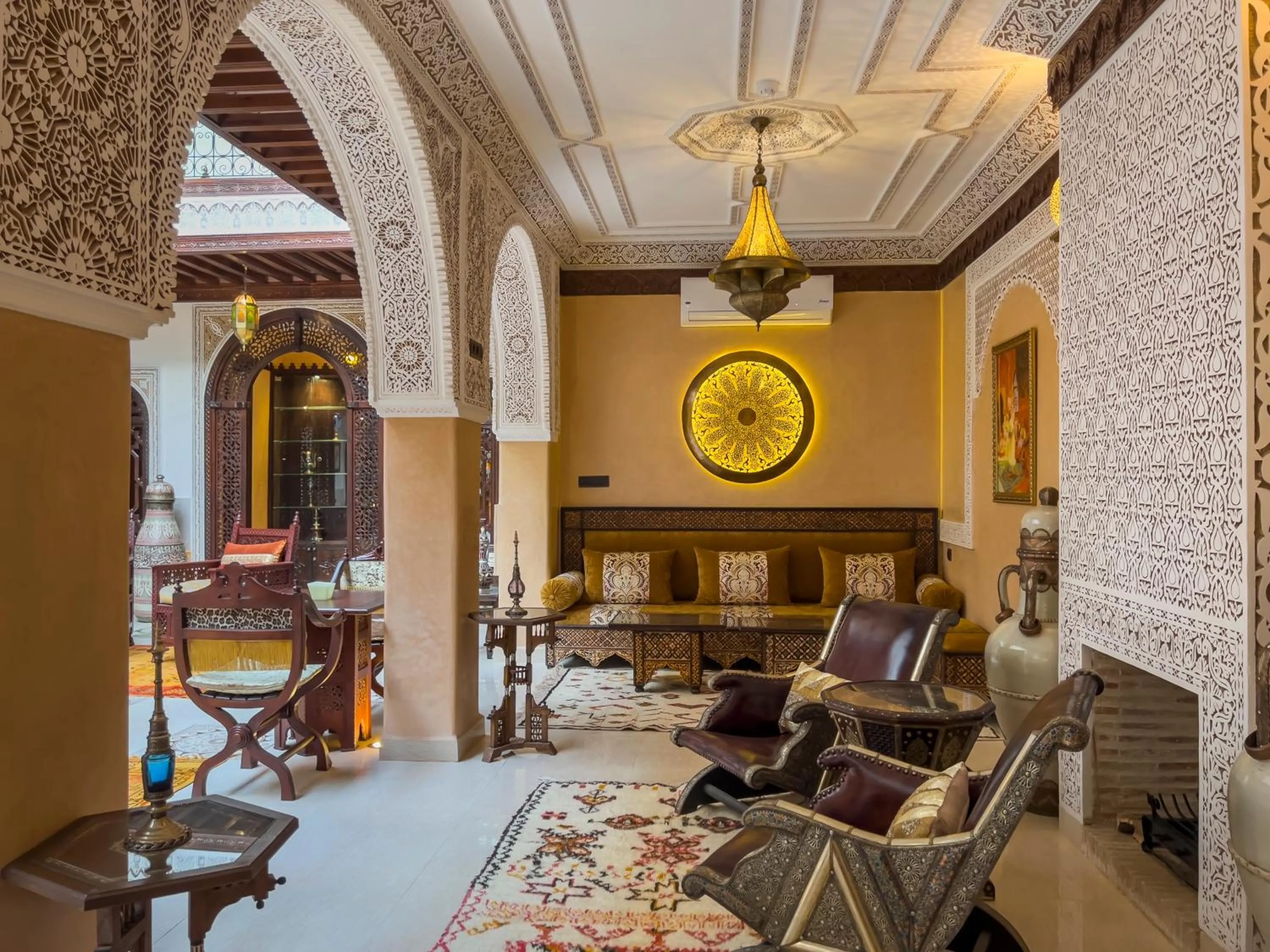 Inner courtyard view in Perlekech Riad & Spa