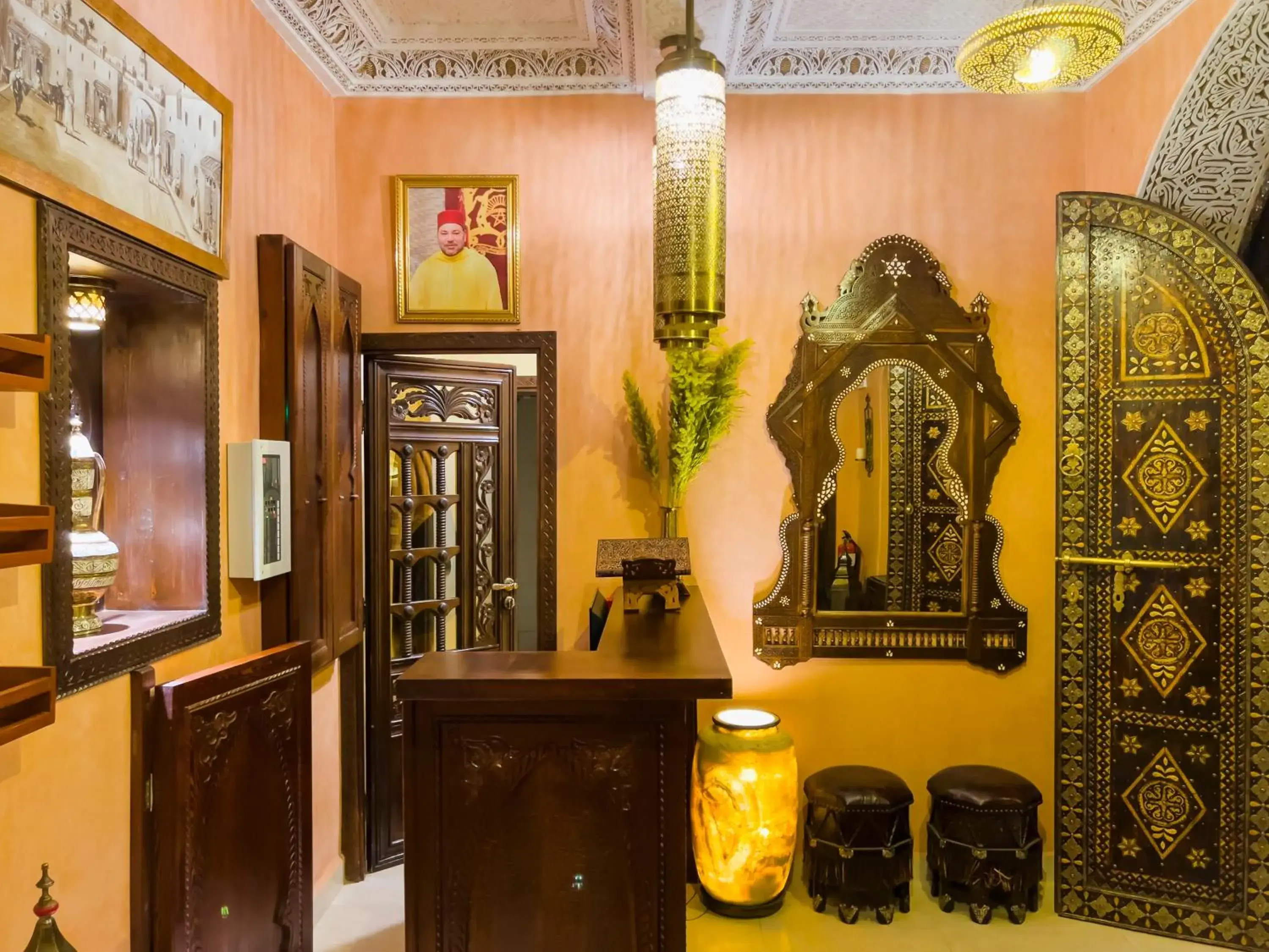 Lobby or reception in Perlekech Riad & Spa Lobby or reception in Perlekech Riad & Spa