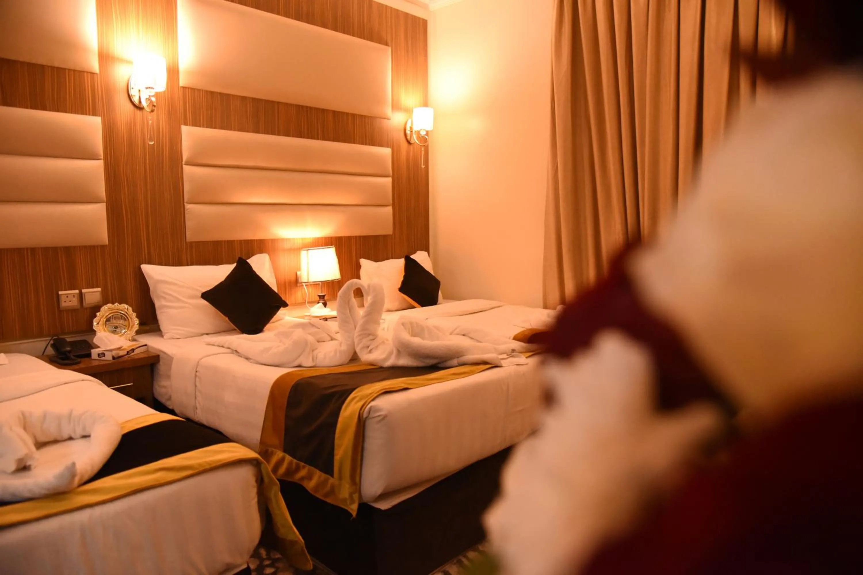 Bed in فندق قصر الاندلس الذهبي - Alandalus golden palace Hotel