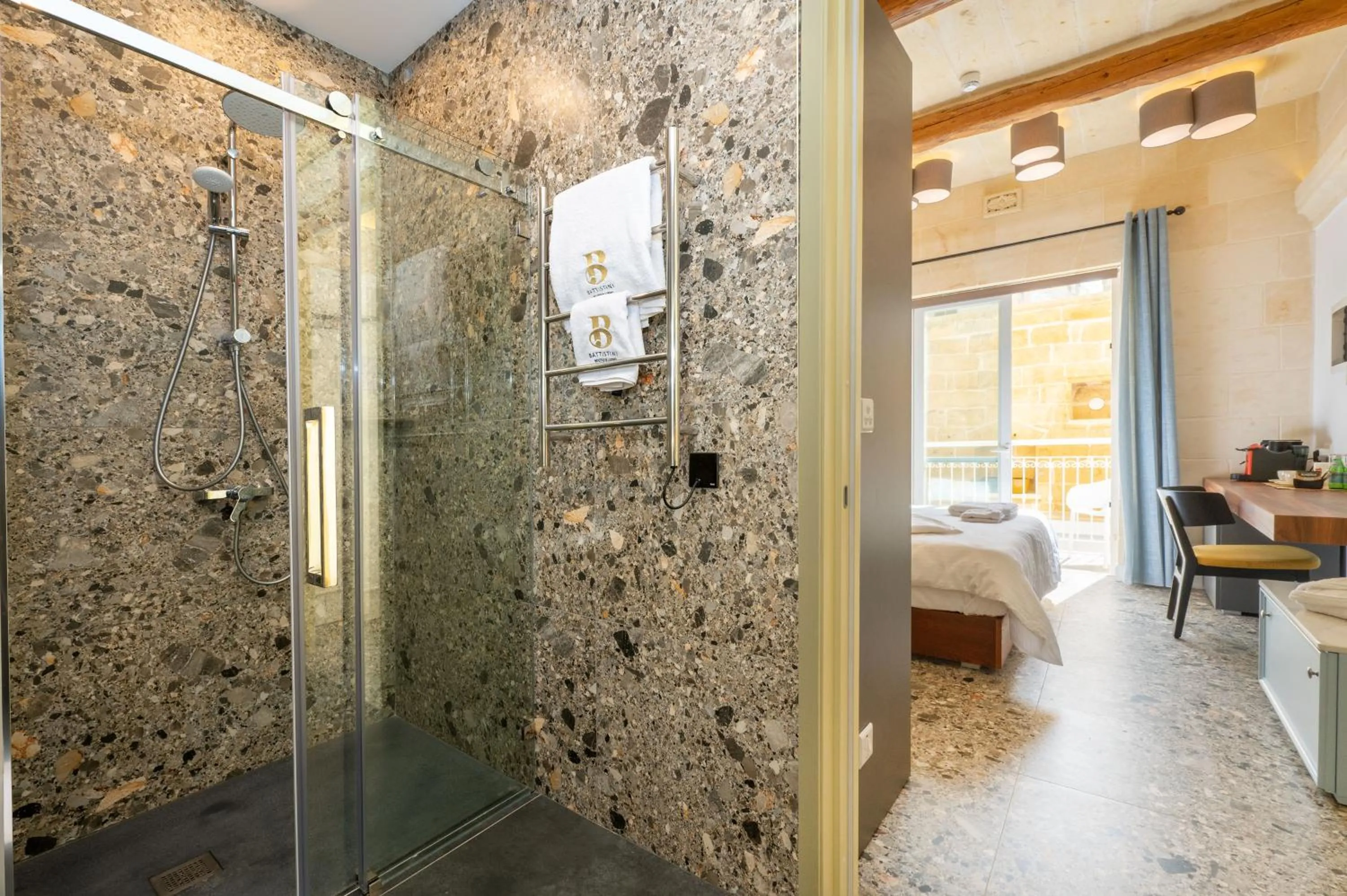 Shower in Battistini Boutique Living and Spa, Victoria, Gozo