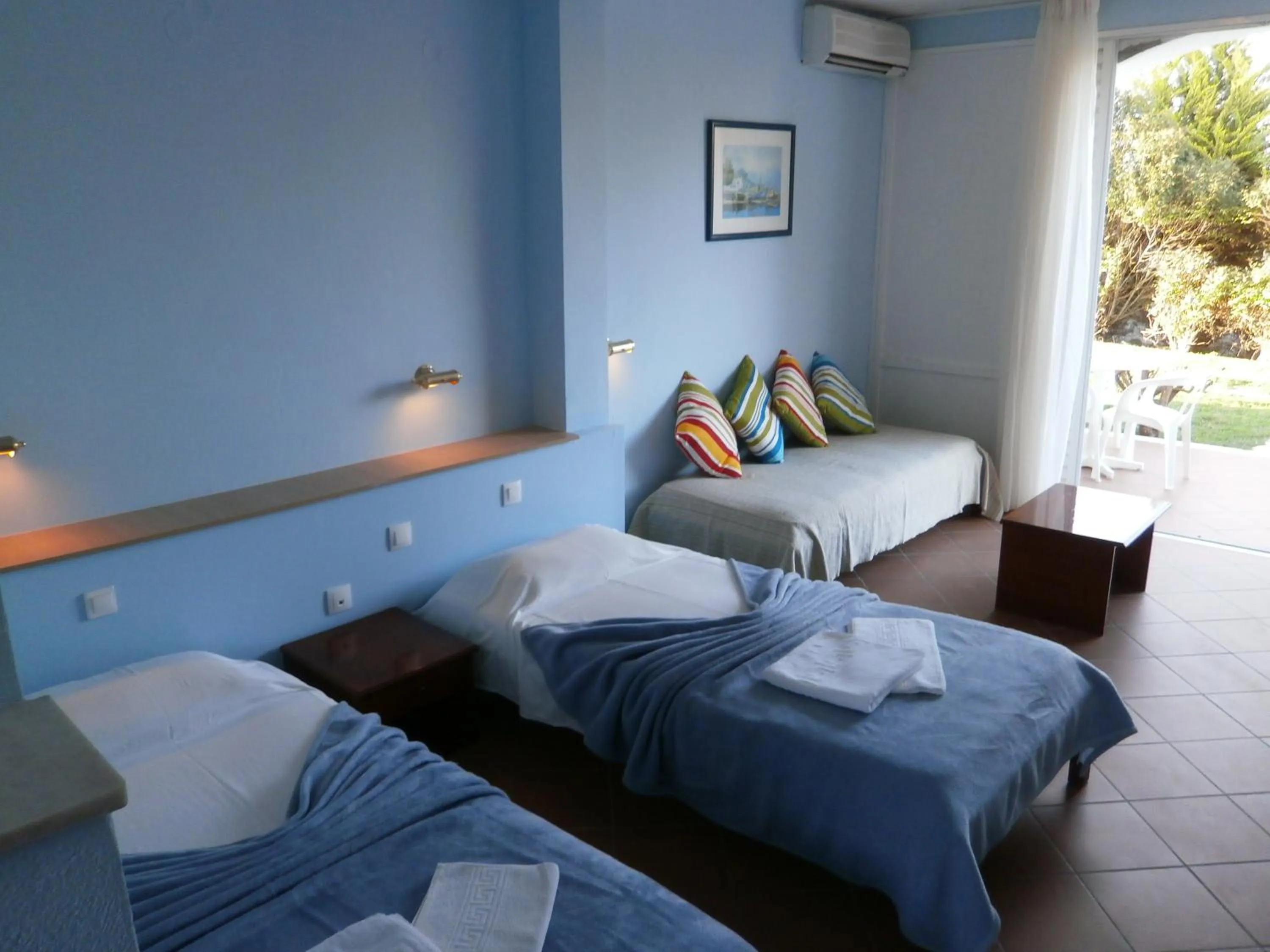 Bedroom, Bed in Mediterranean Blue
