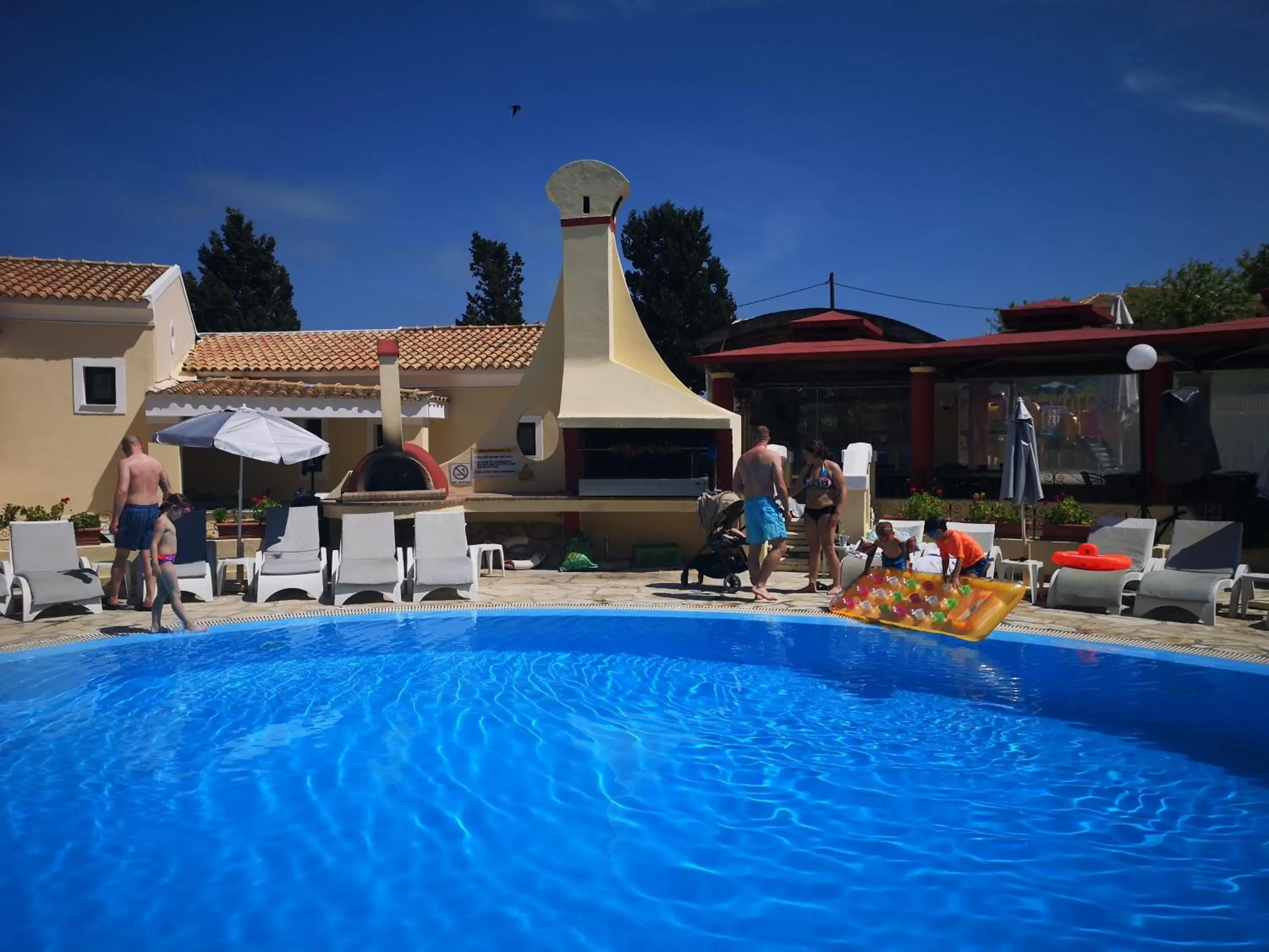 Swimming pool in Mediterranean Blue Swimming pool in Mediterranean Blue