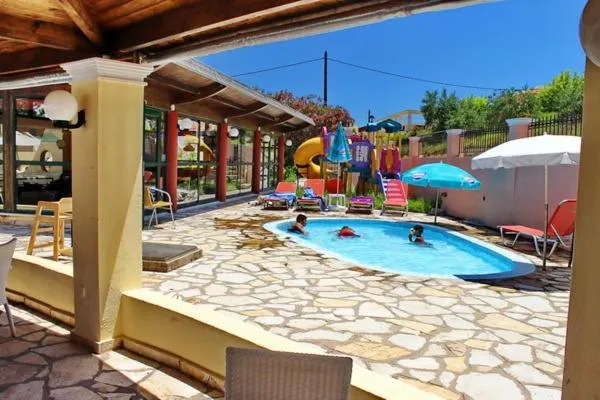 Children play ground in Mediterranean Blue