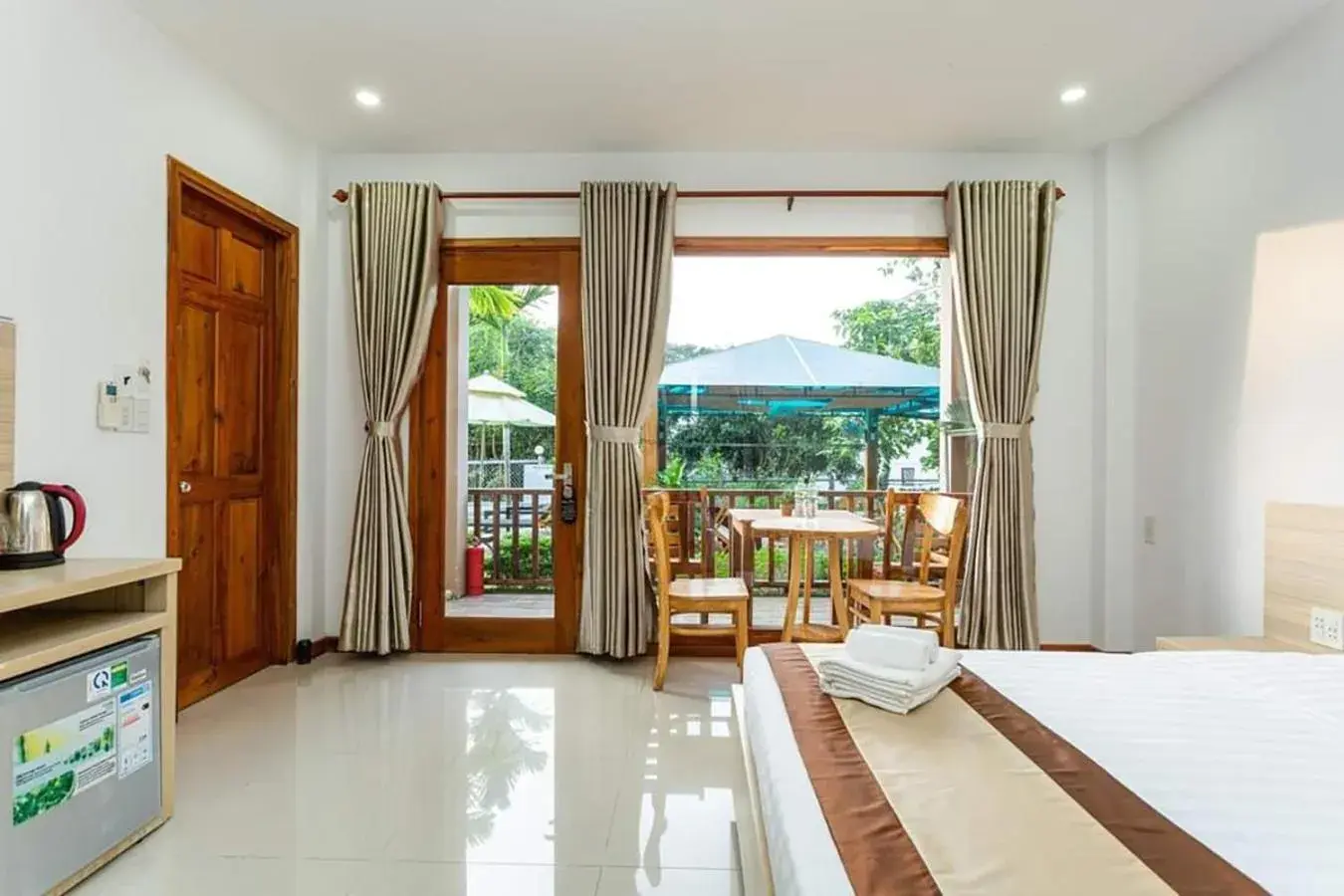 Balcony/Terrace, Bed in Mộc Lam Bungalow Phú Quốc Balcony/Terrace, Bed in Mộc Lam Bungalow Phú Quốc