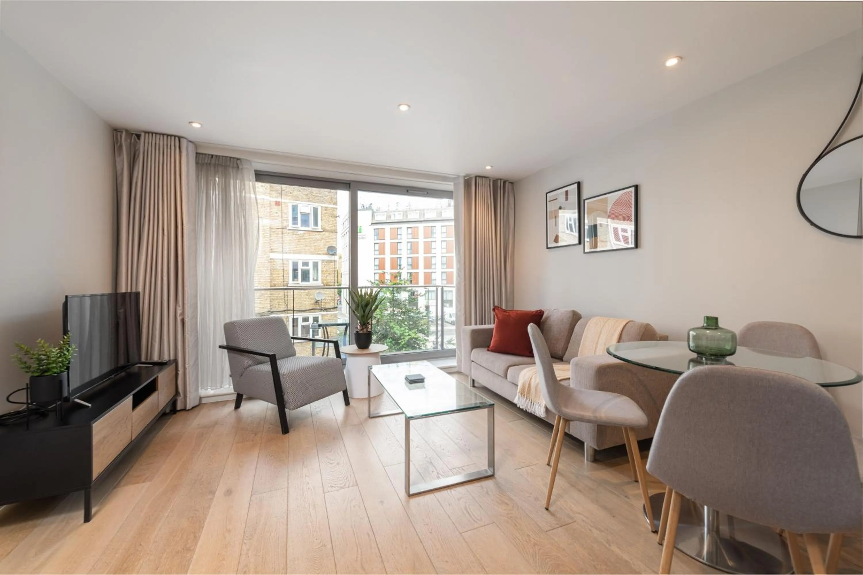 Seating area in Stayo Apartments Southbank
