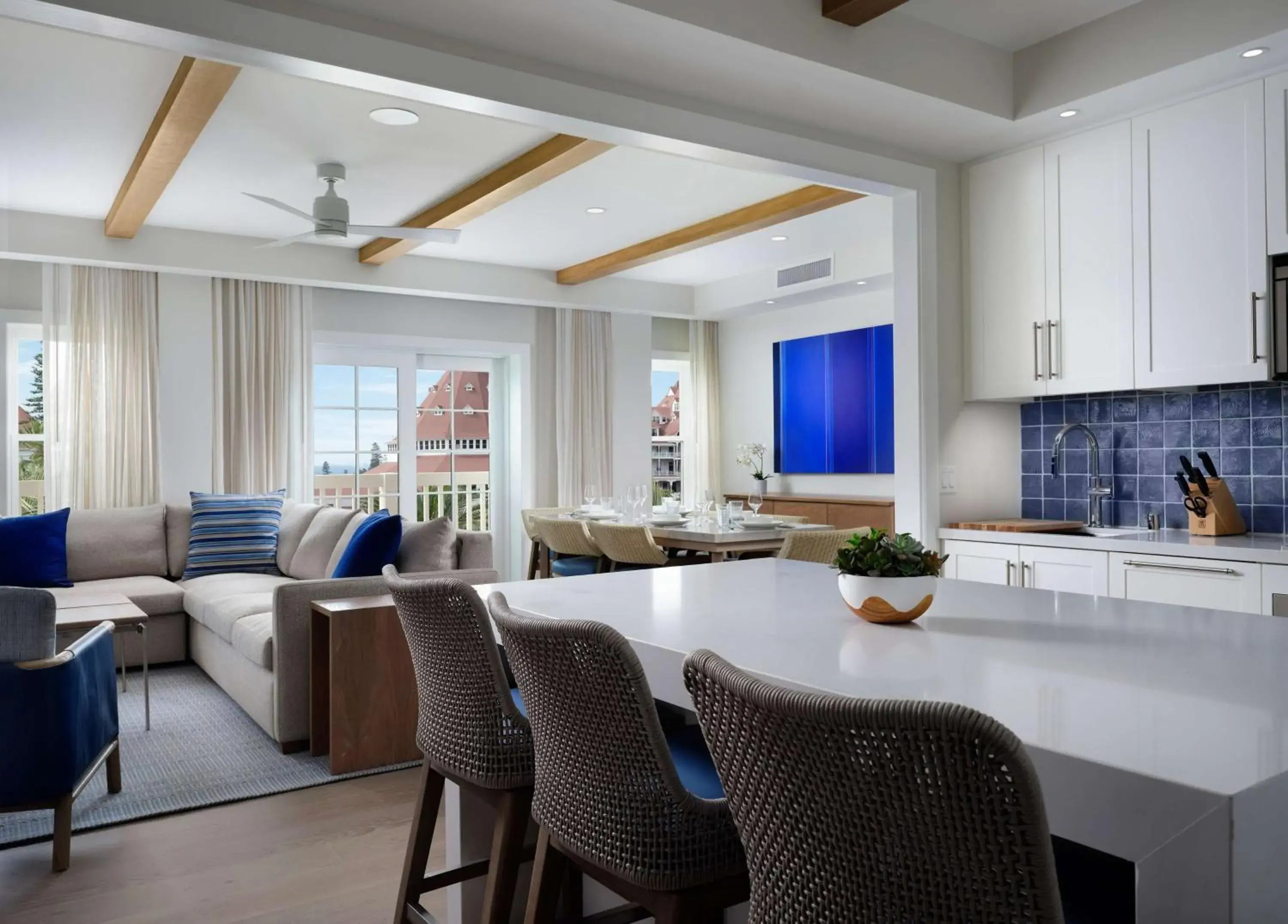 Living room in Shore House at The Del, LXR Hotels & Resorts Living room in Shore House at The Del, LXR Hotels & Resorts