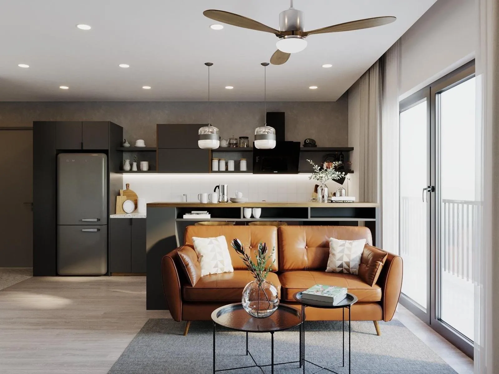 Kitchen or kitchenette in LAGOM APARTMENT AND HOTEL