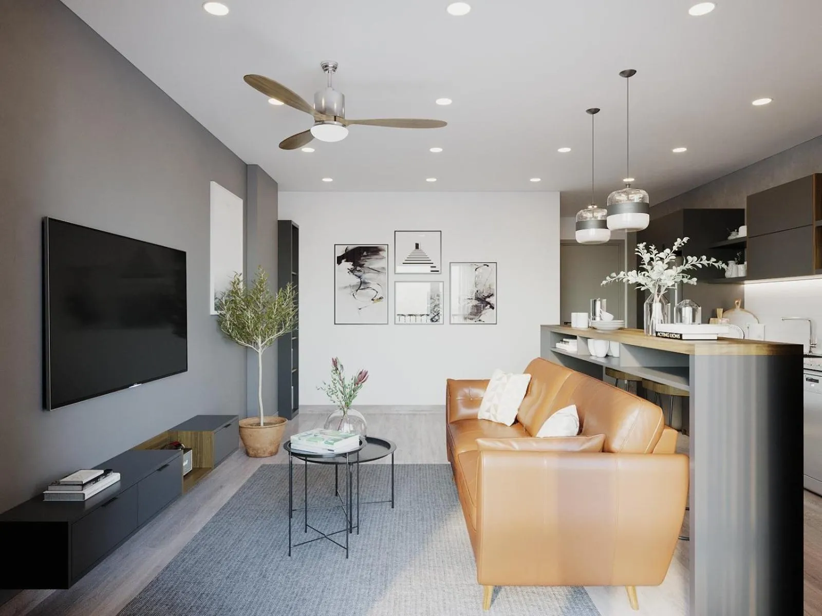 Kitchen or kitchenette in LAGOM APARTMENT AND HOTEL