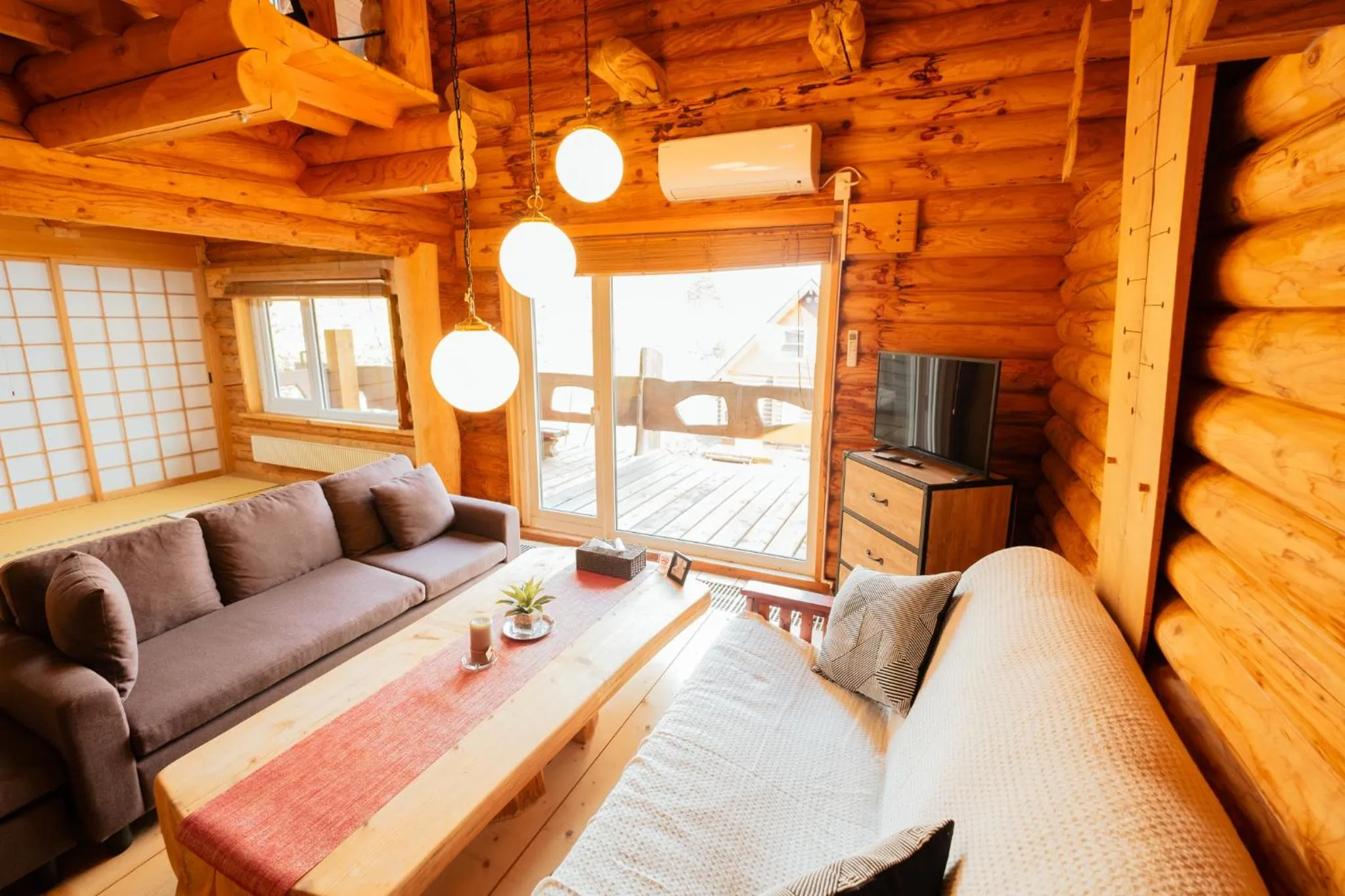 Living room in Lake Toya Hillside House