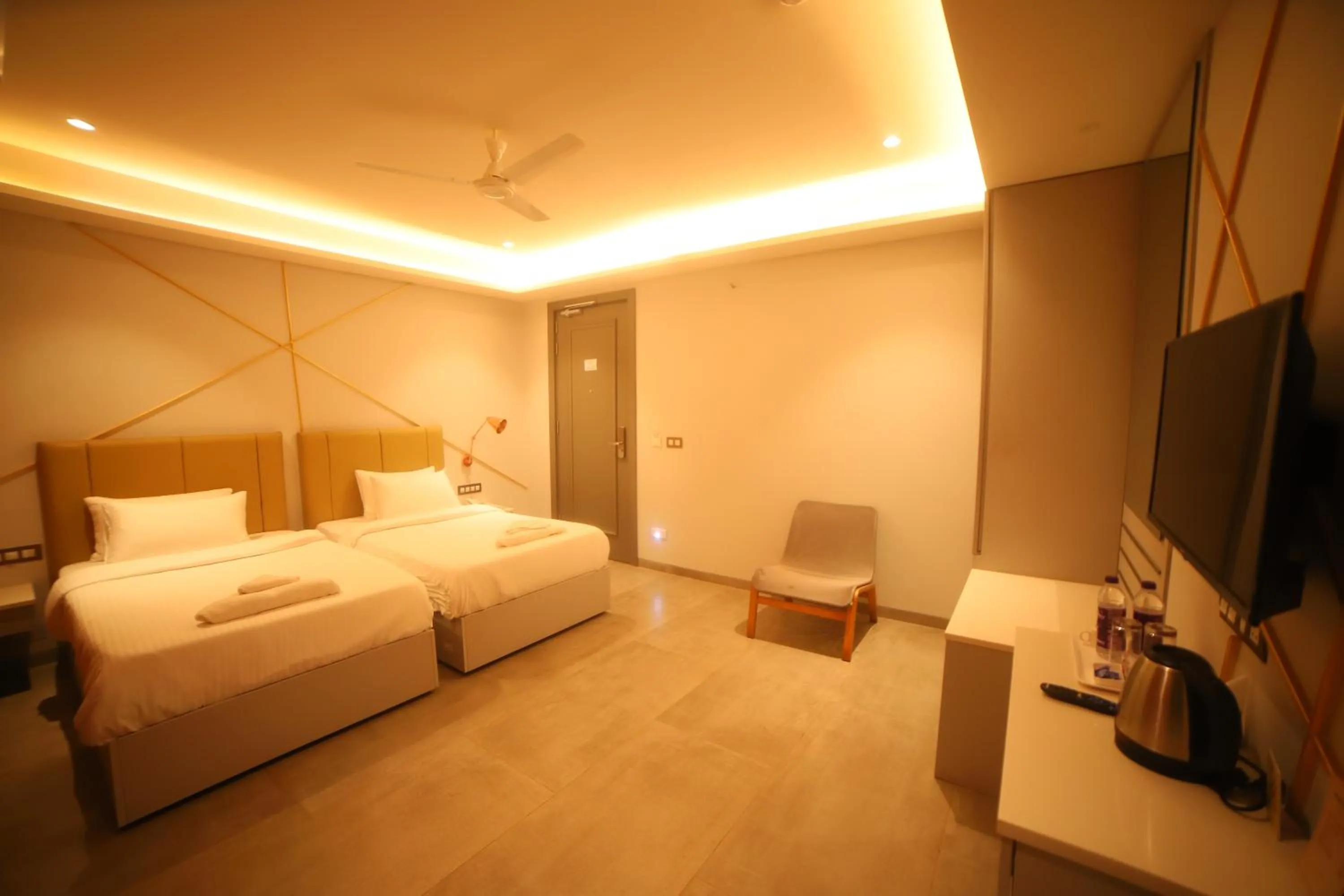 Bedroom, Bed in Waltair Abode