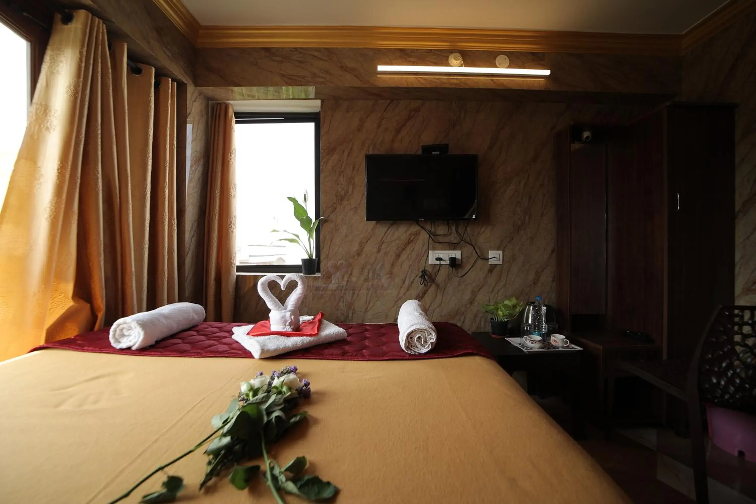 View (from property/room), Bed in French Breeze Residency View (from property/room), Bed in French Breeze Residency