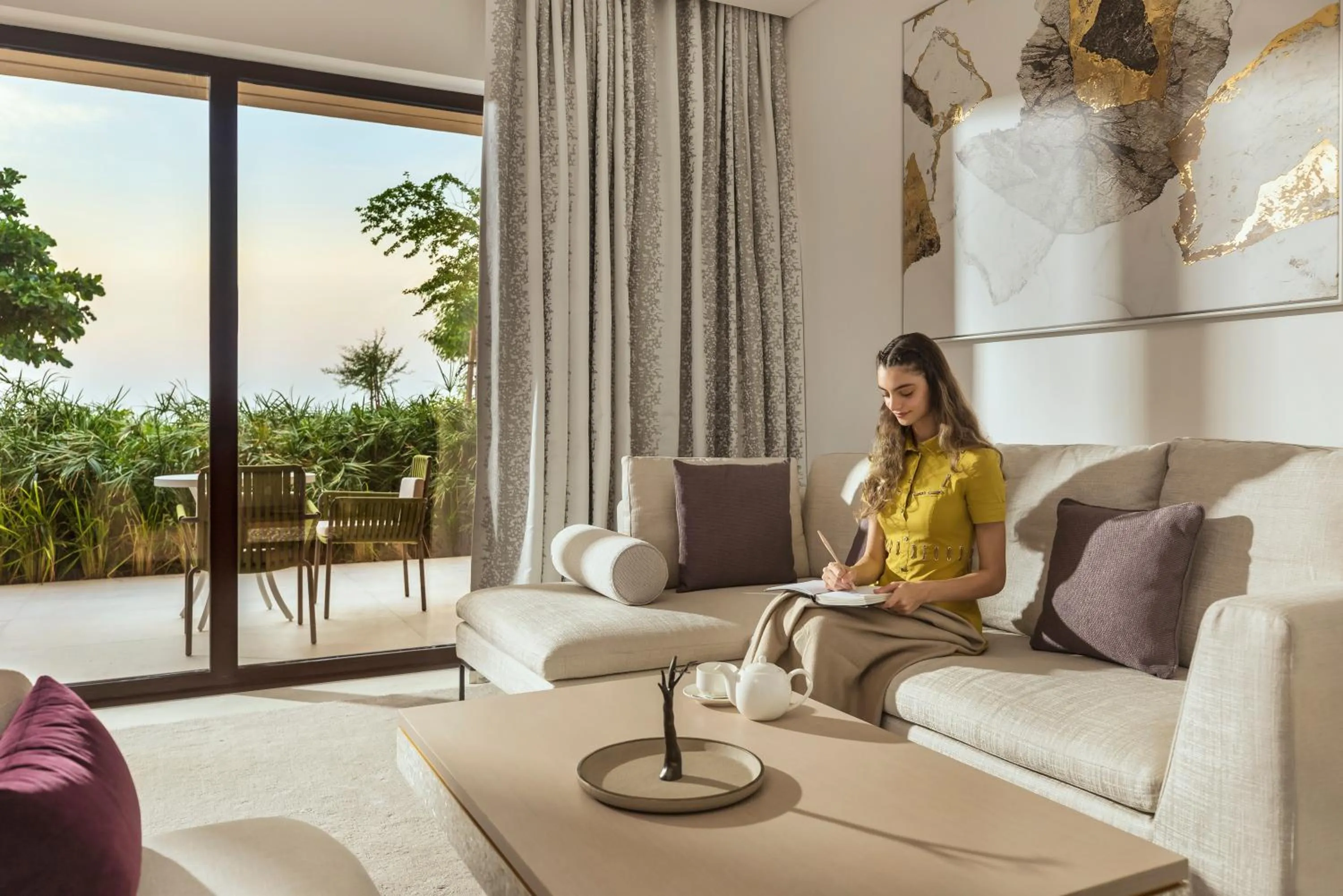 Living room in Zulal Wellness Resort by Chiva-Som