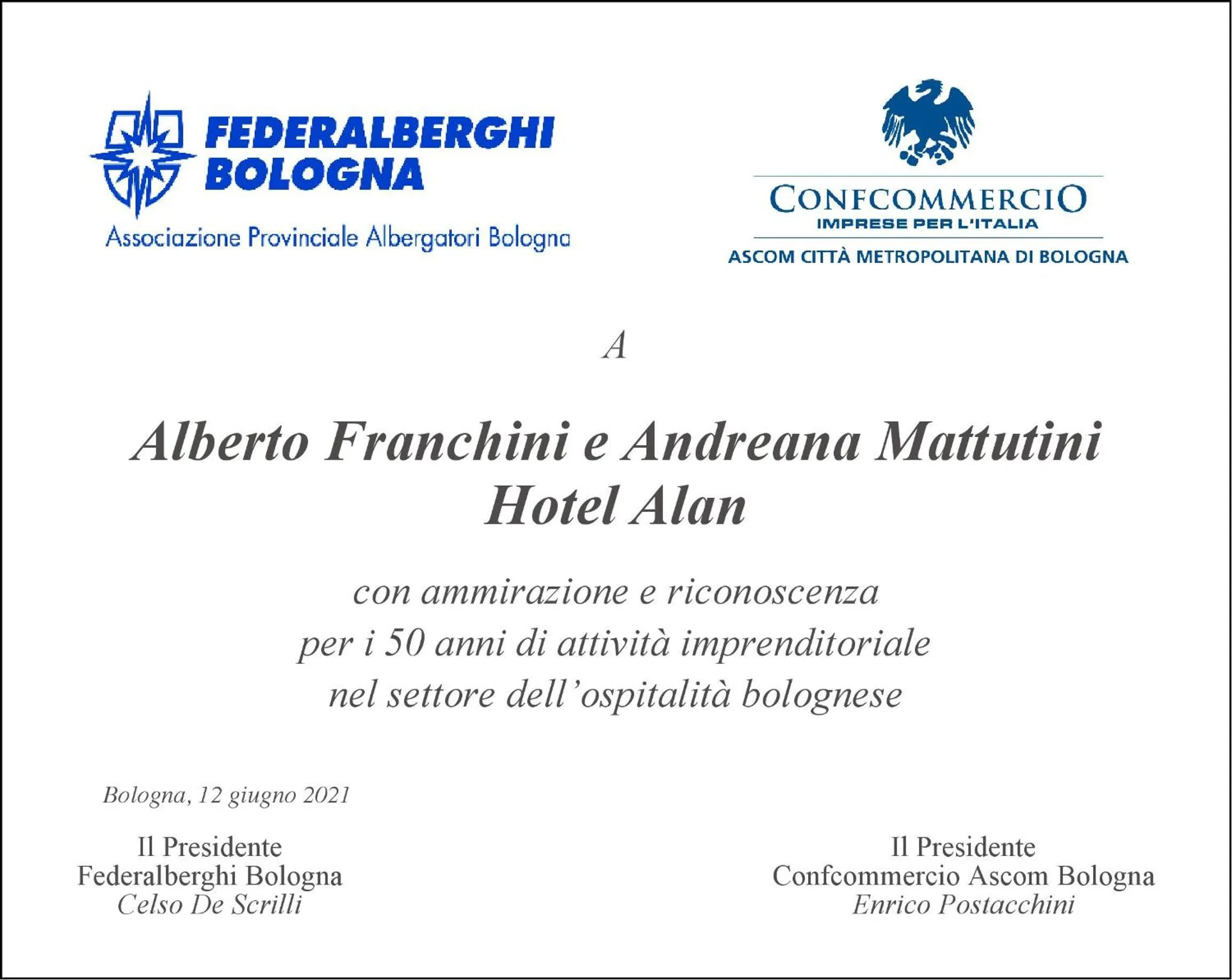 Certificate/Award in Hotel Alan