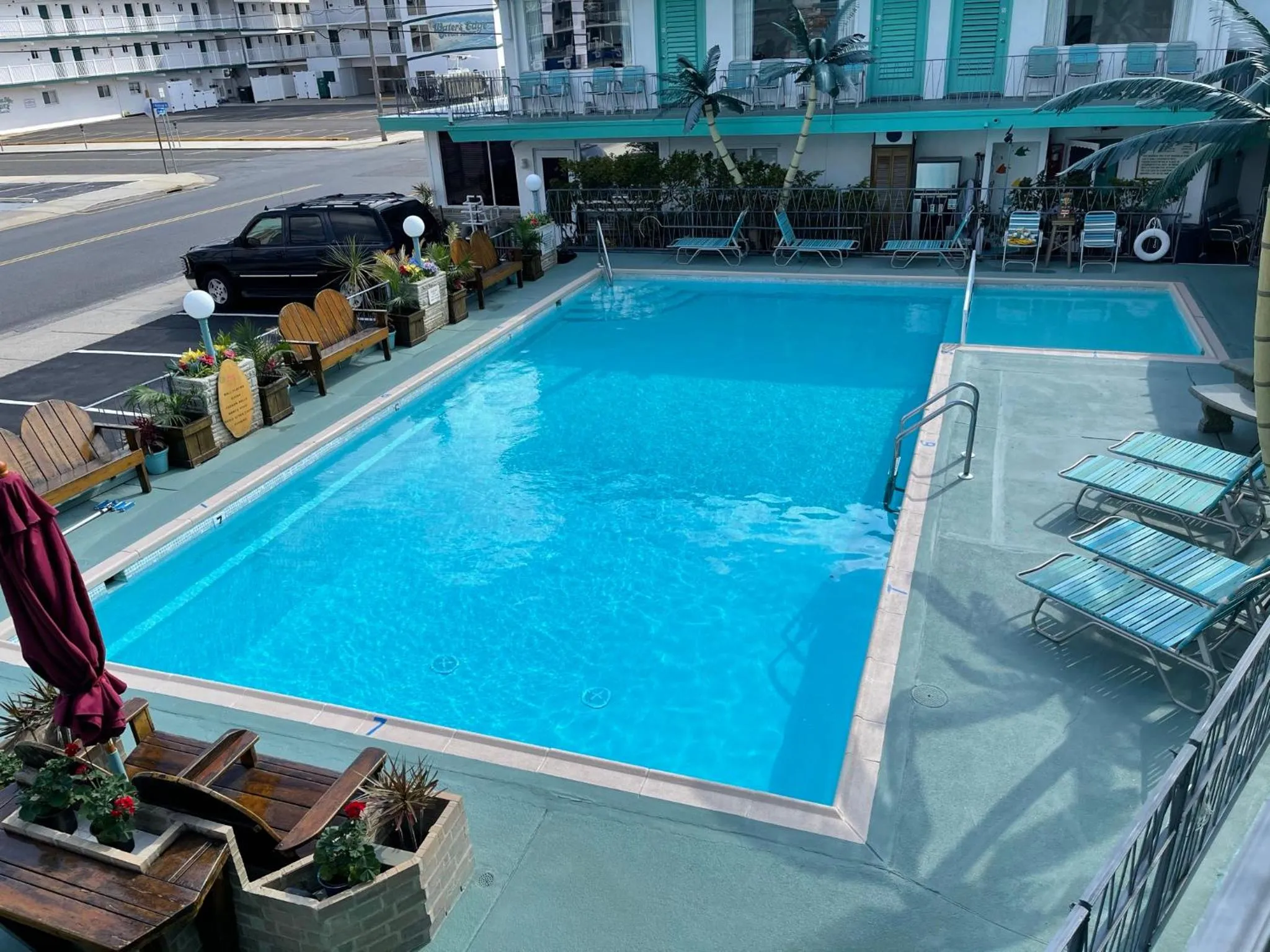 Pool view in Bel Air Motel Wildwood Crest Beach