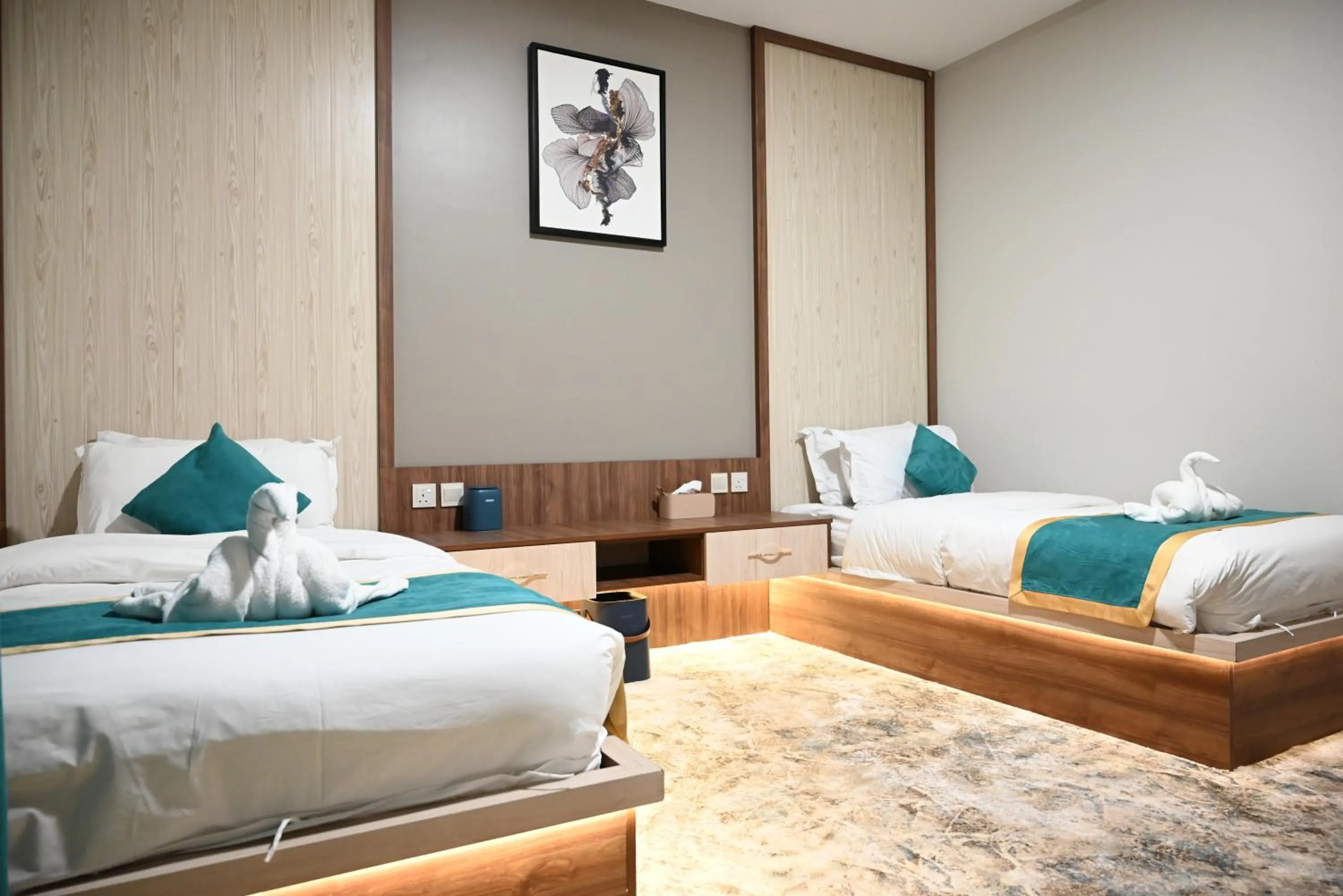 Bed in Relax Palace Hotel Apartments