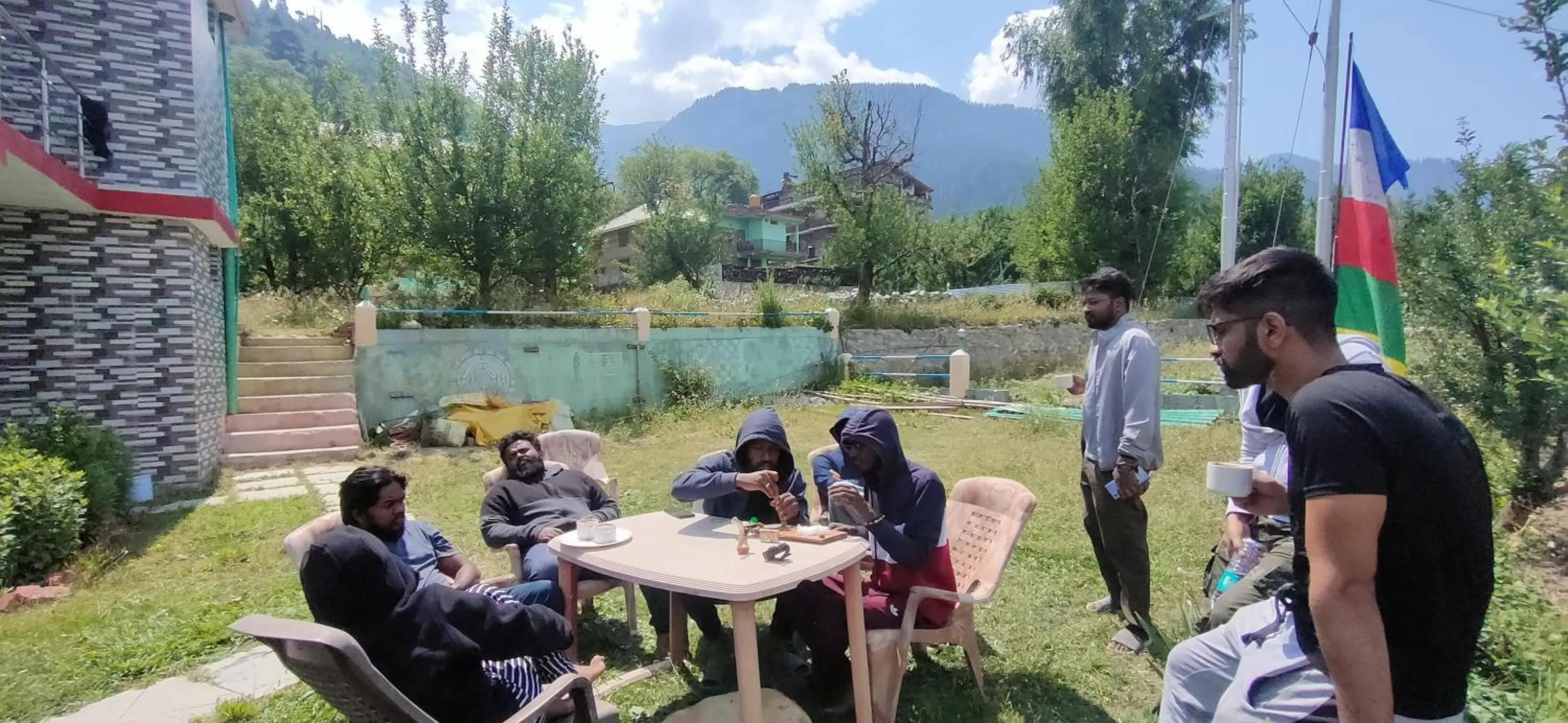 People in indian backpackers hostel