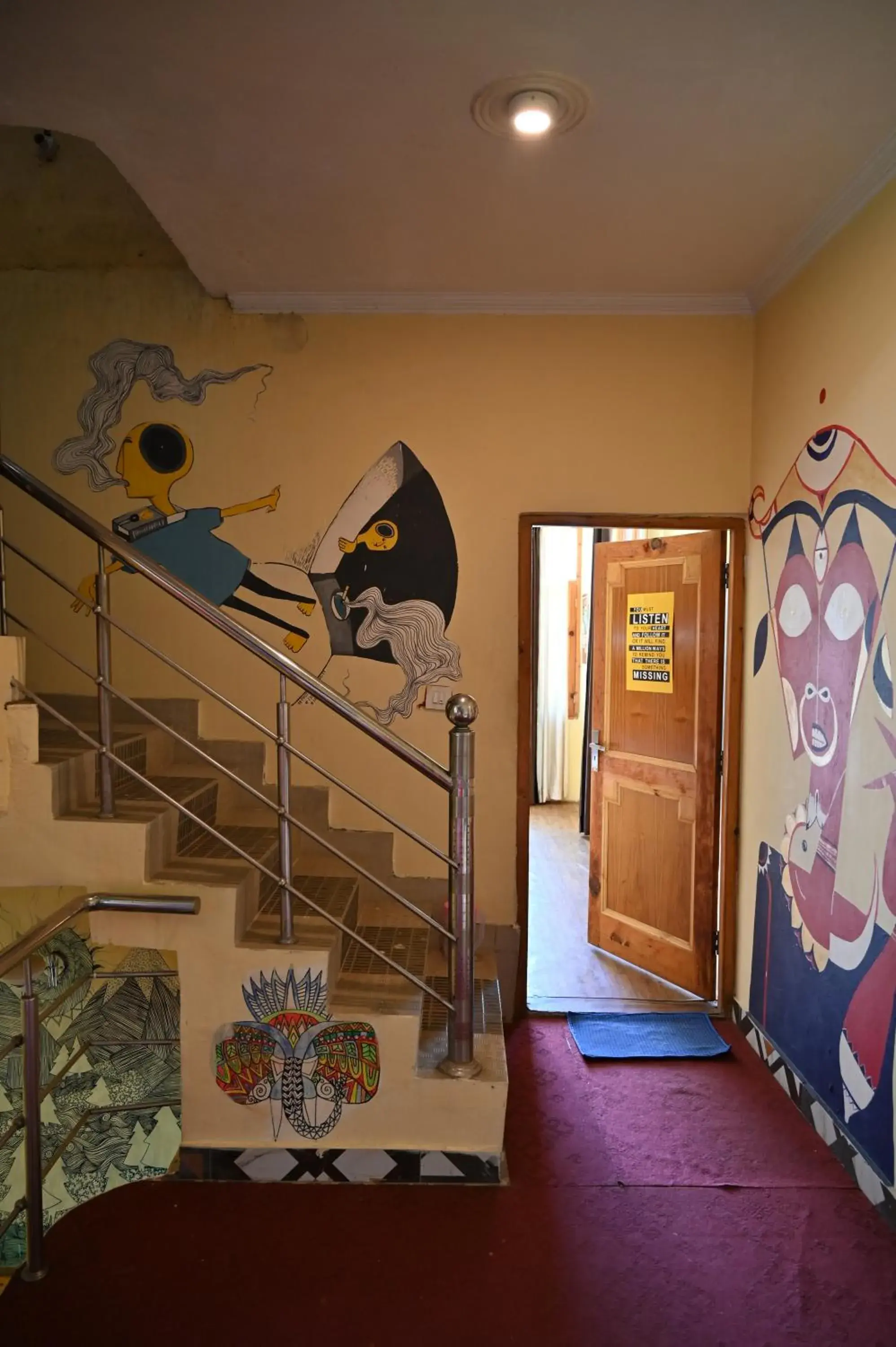 Lobby or reception in indian backpackers hostel Lobby or reception in indian backpackers hostel