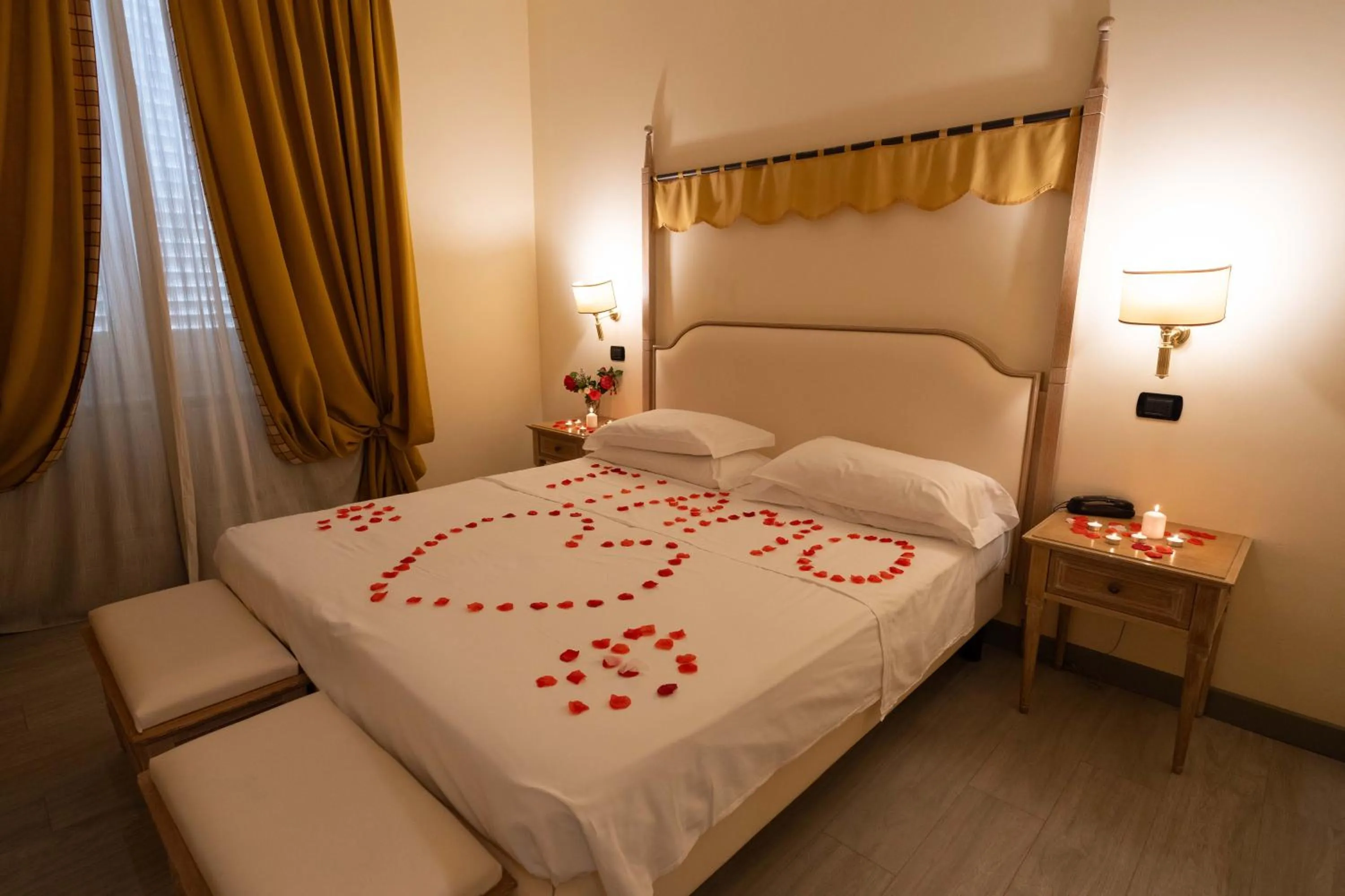 Bed in Hotel Manzoni Wellness&Spa