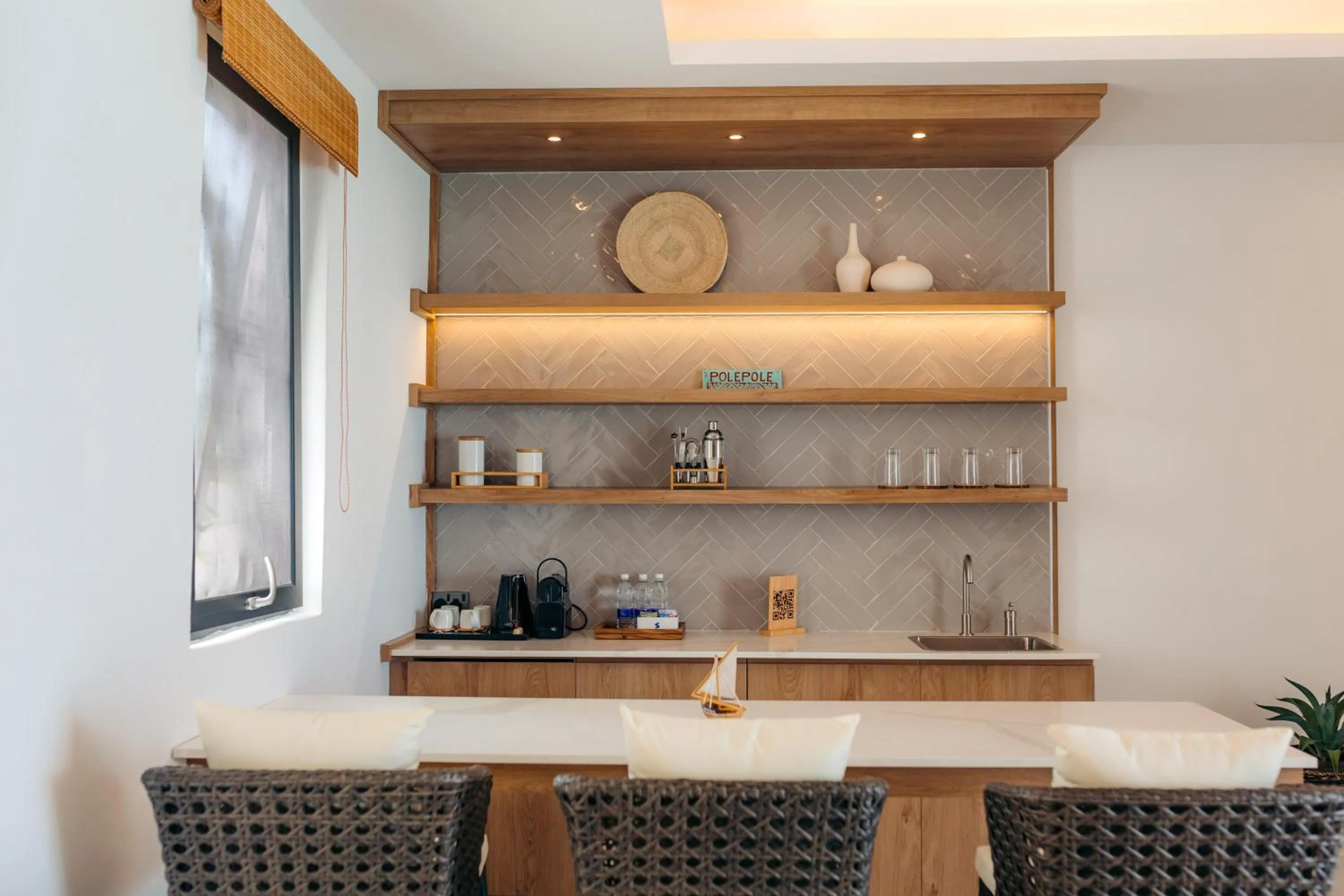 Kitchen or kitchenette in Safira Blu Luxury Resort & Villas