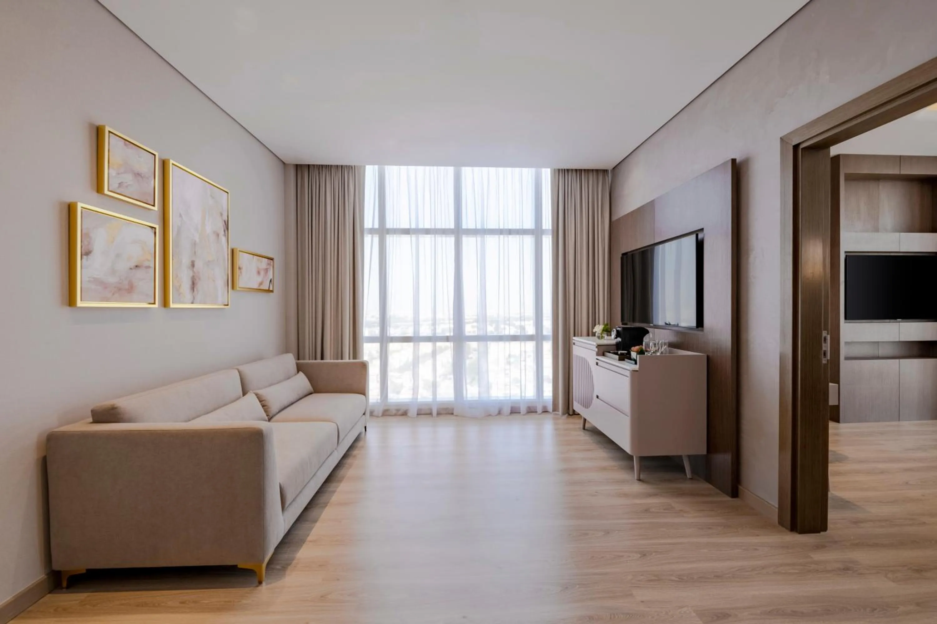 Living room in Movenpick Jumeirah Village Triangle