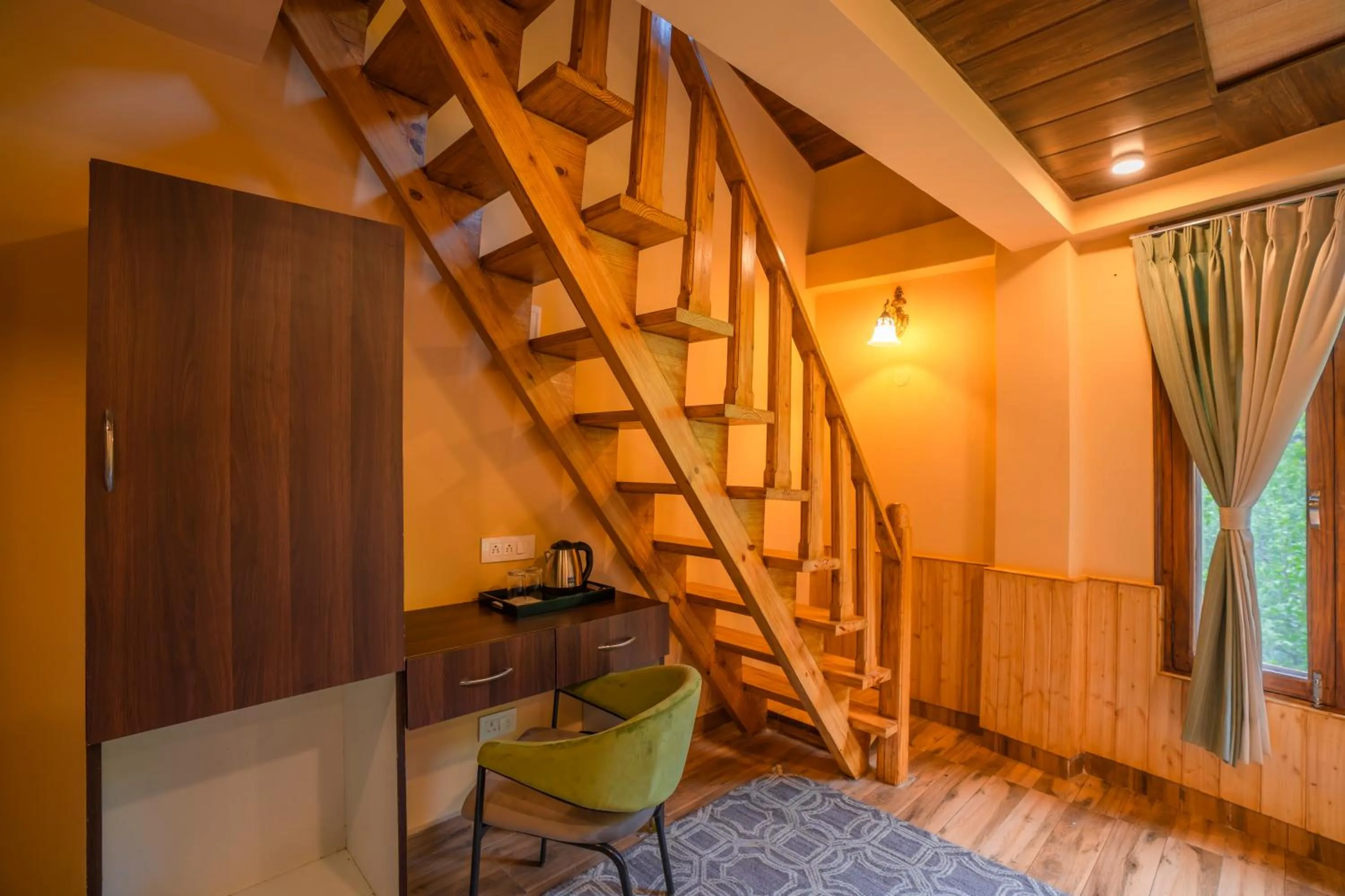 Seating area in Zostel Manali, Vashisht