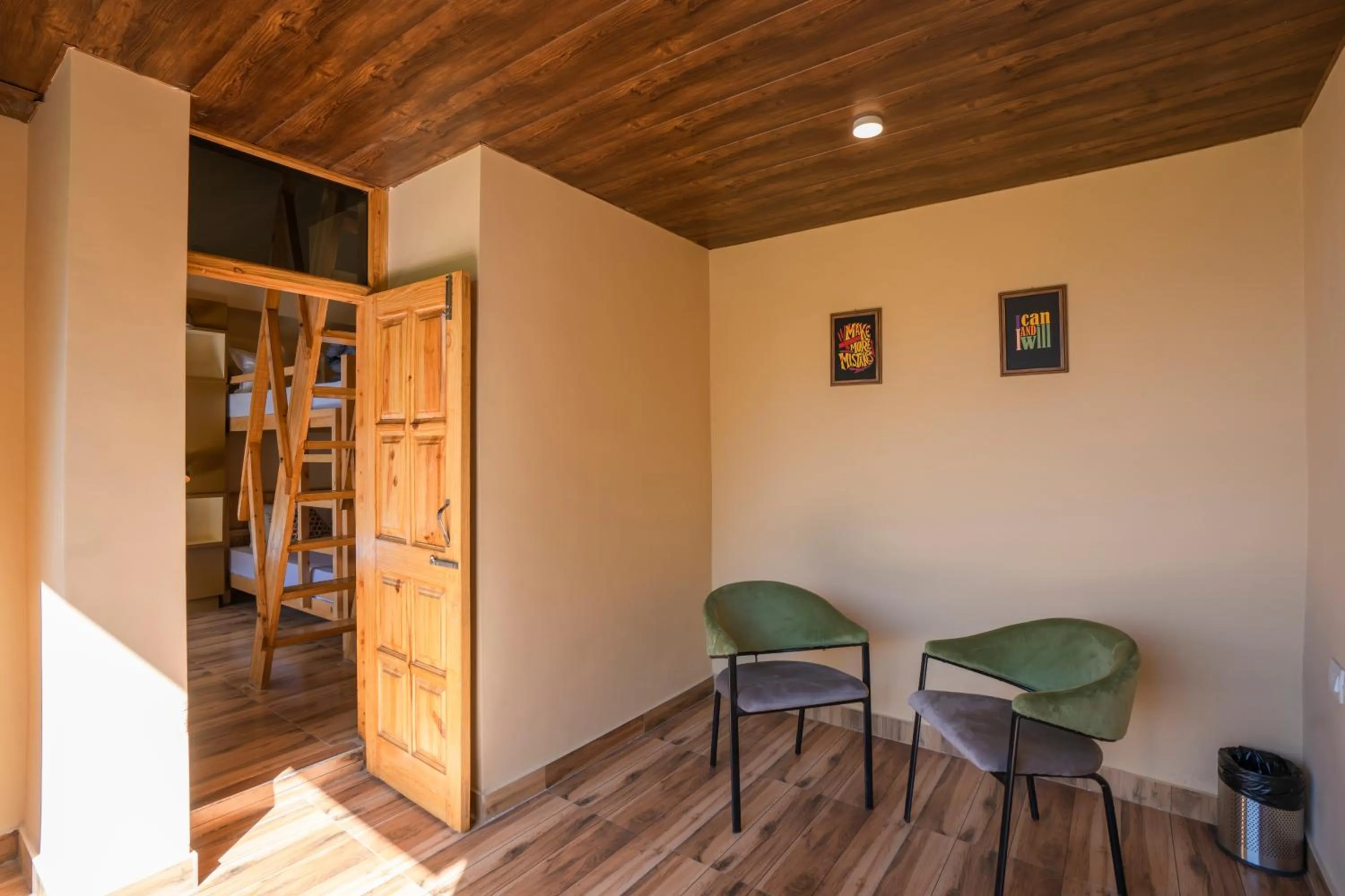 Seating area in Zostel Manali, Vashisht