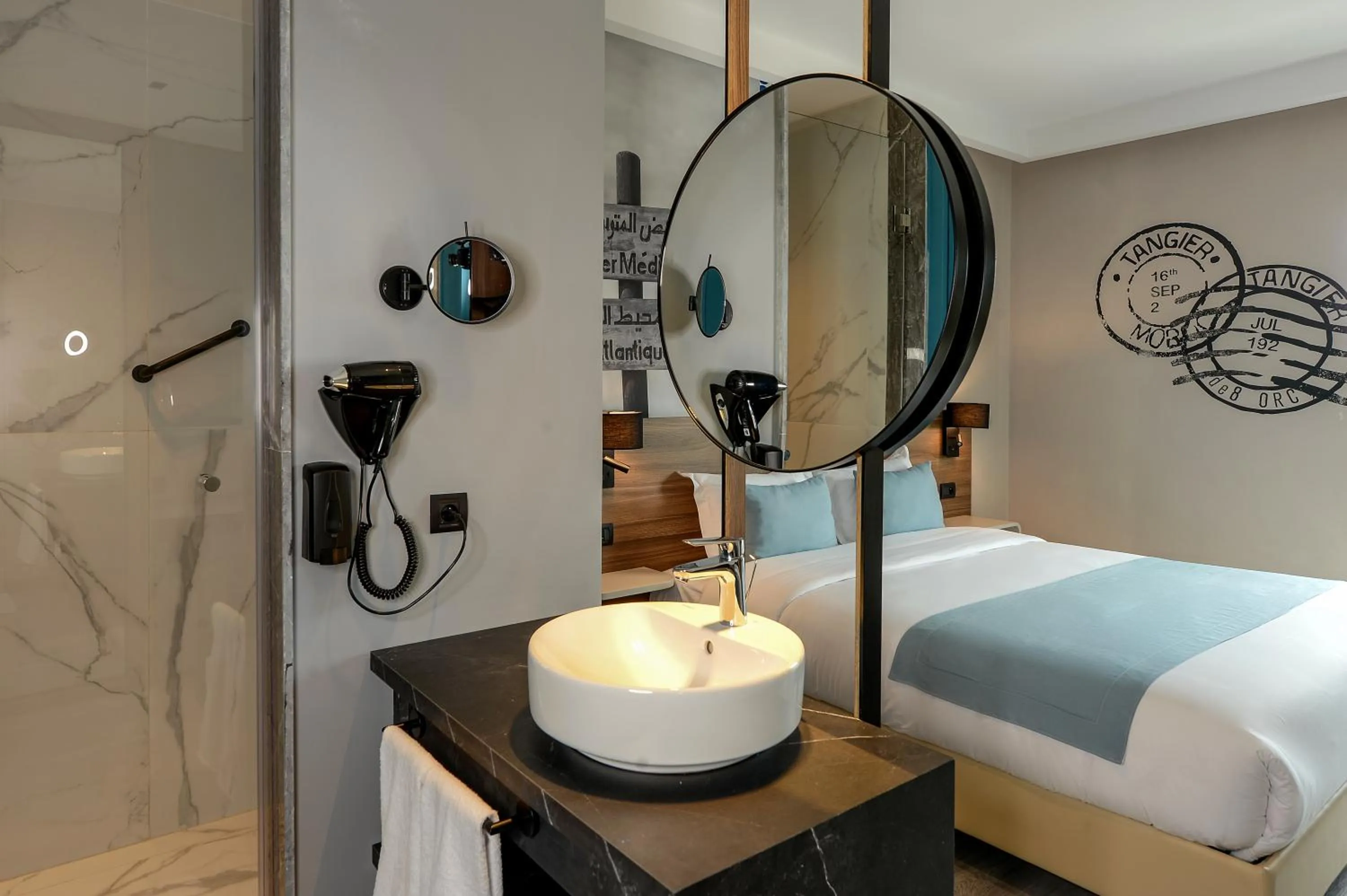 Bathroom, Bed in Occidental Tanger