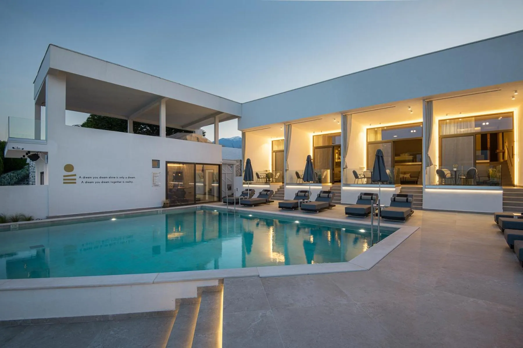 Swimming pool in Akrotiri Olympus Luxury Suites - Adults Only