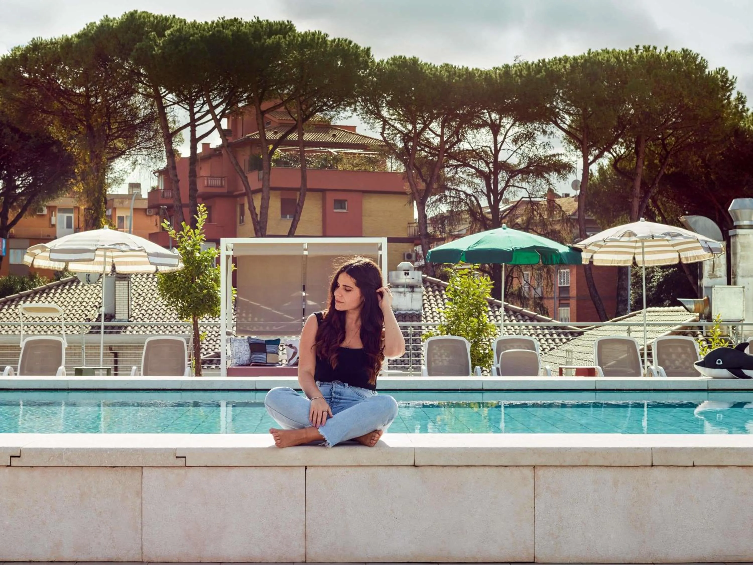 Pool view in Aparthotel Adagio Rome Vatican