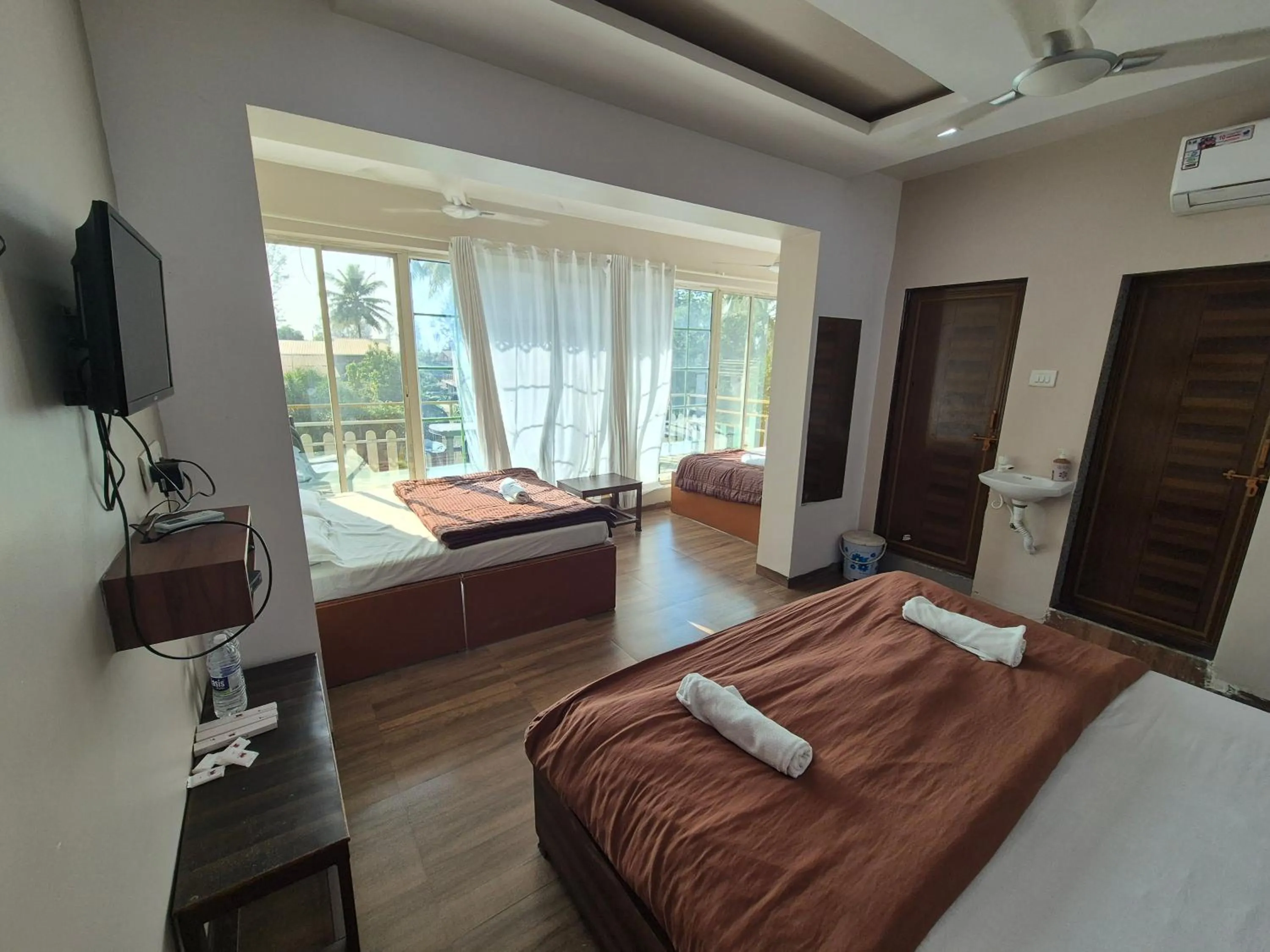 View (from property/room), Bed in White House Beach Resort, Nagaon