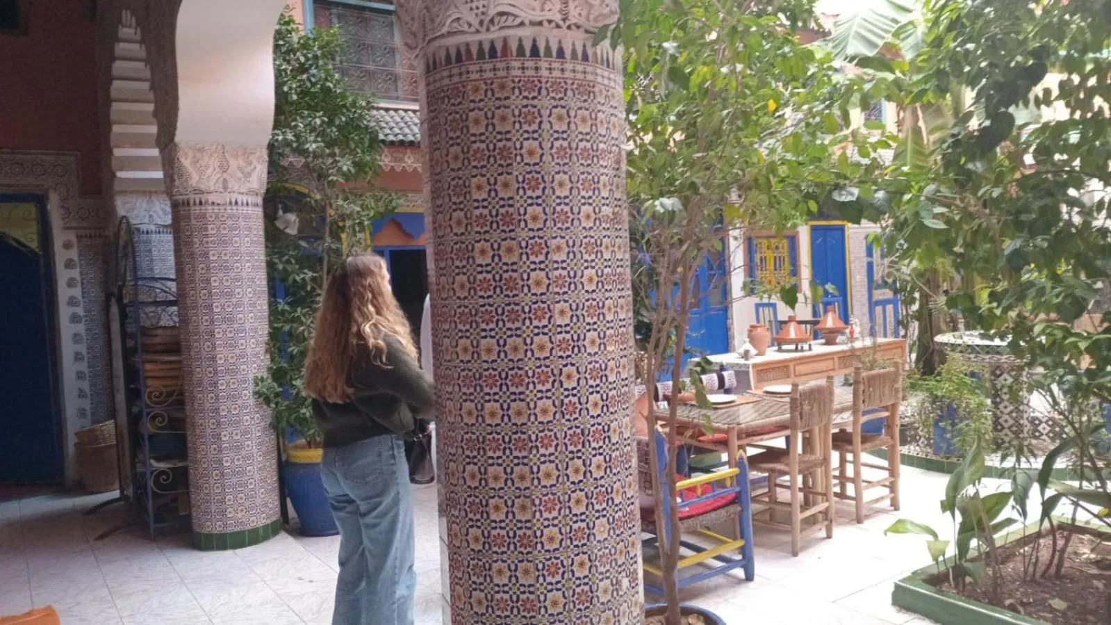 Patio in Riad Carole - Perfect for Families & Groups