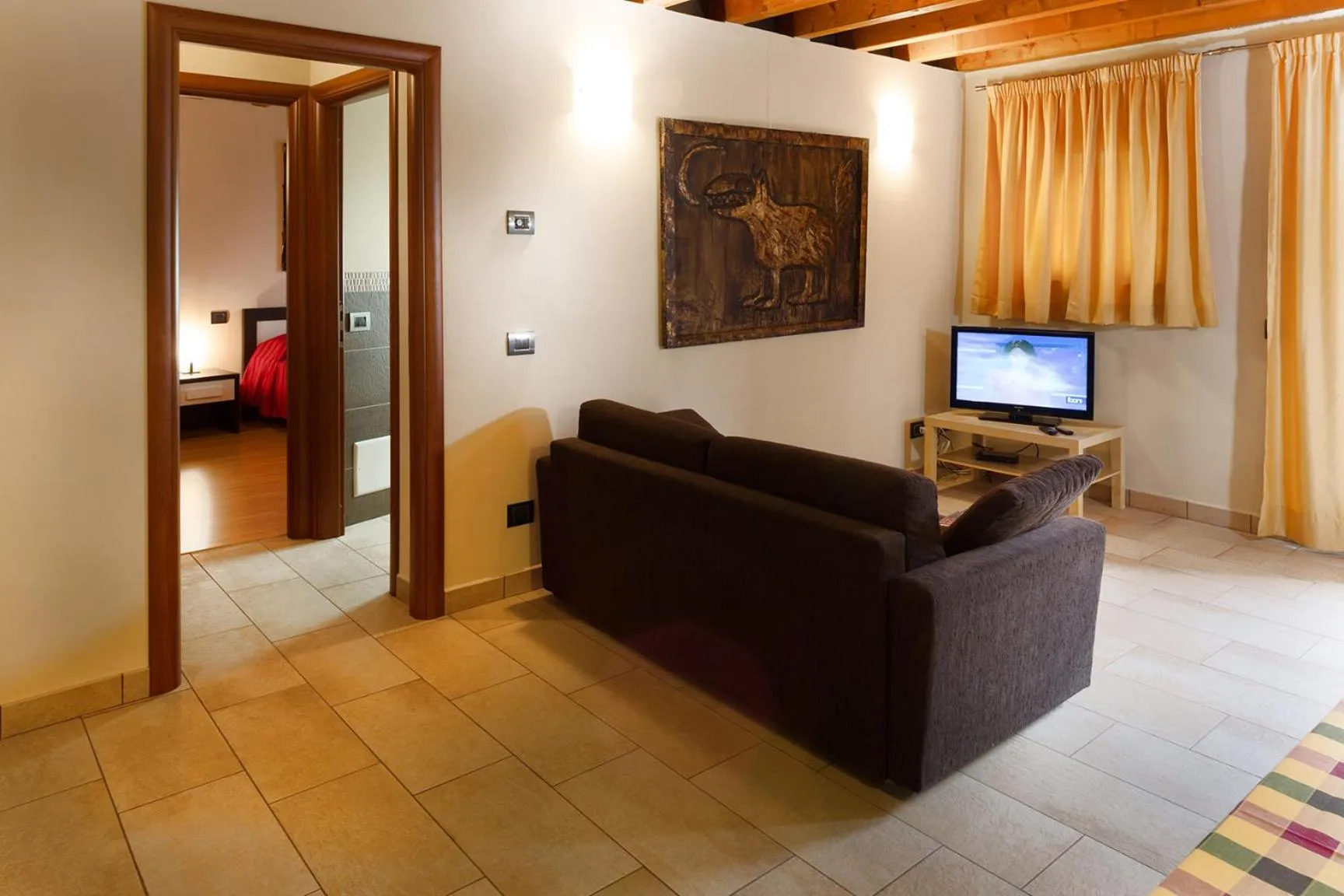 Living room, Bed in La Casa del Nonno