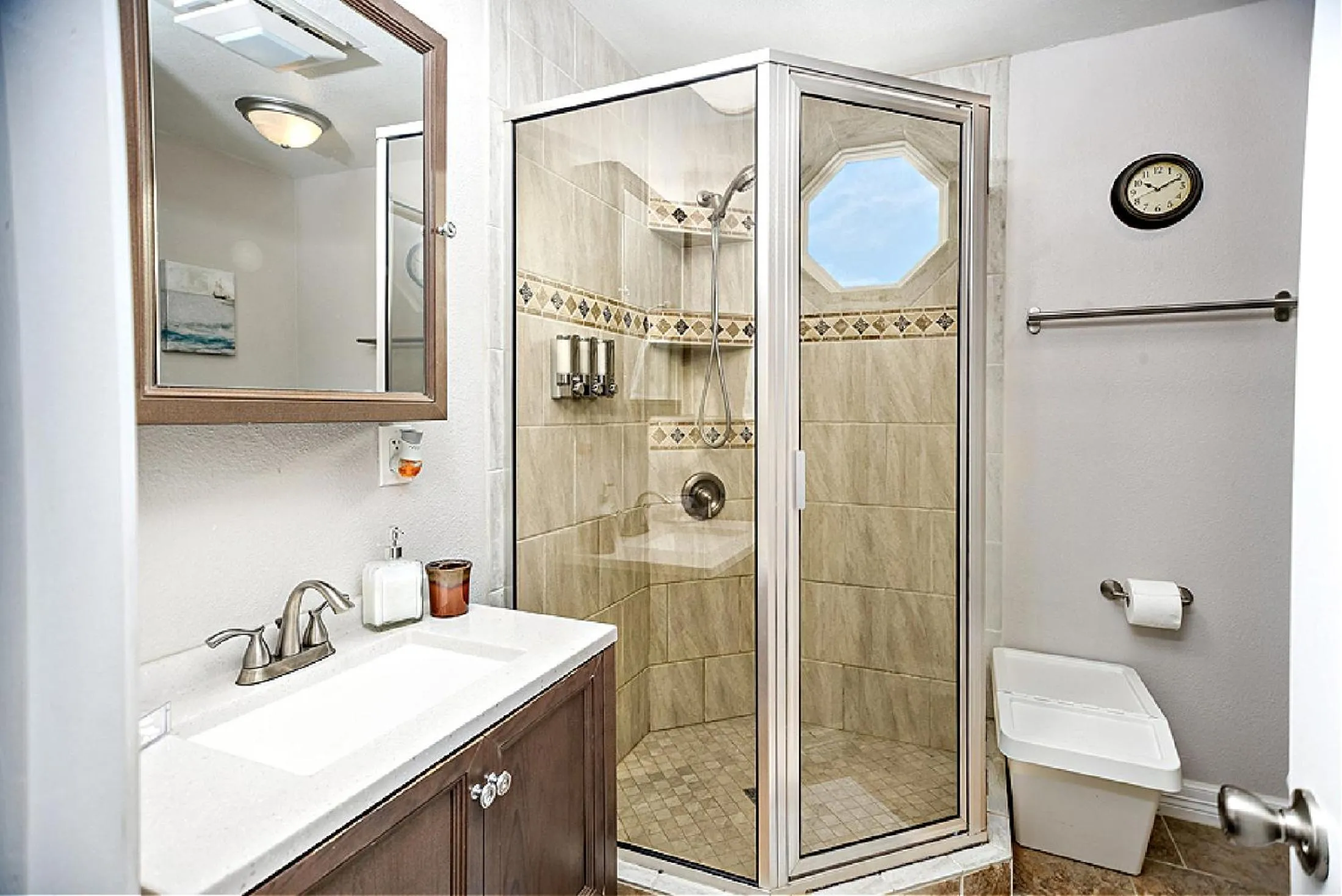 Shower in Bay Front Home with Spectacular Sunrise Views