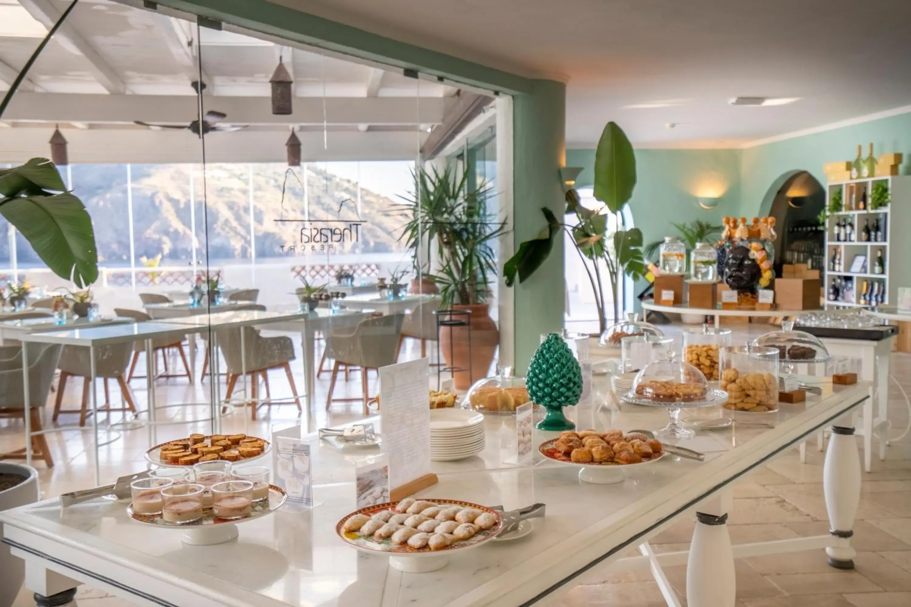 Buffet breakfast in Therasia Resort Sea and SPA - The Leading Hotels of the World Buffet breakfast in Therasia Resort Sea and SPA - The Leading Hotels of the World