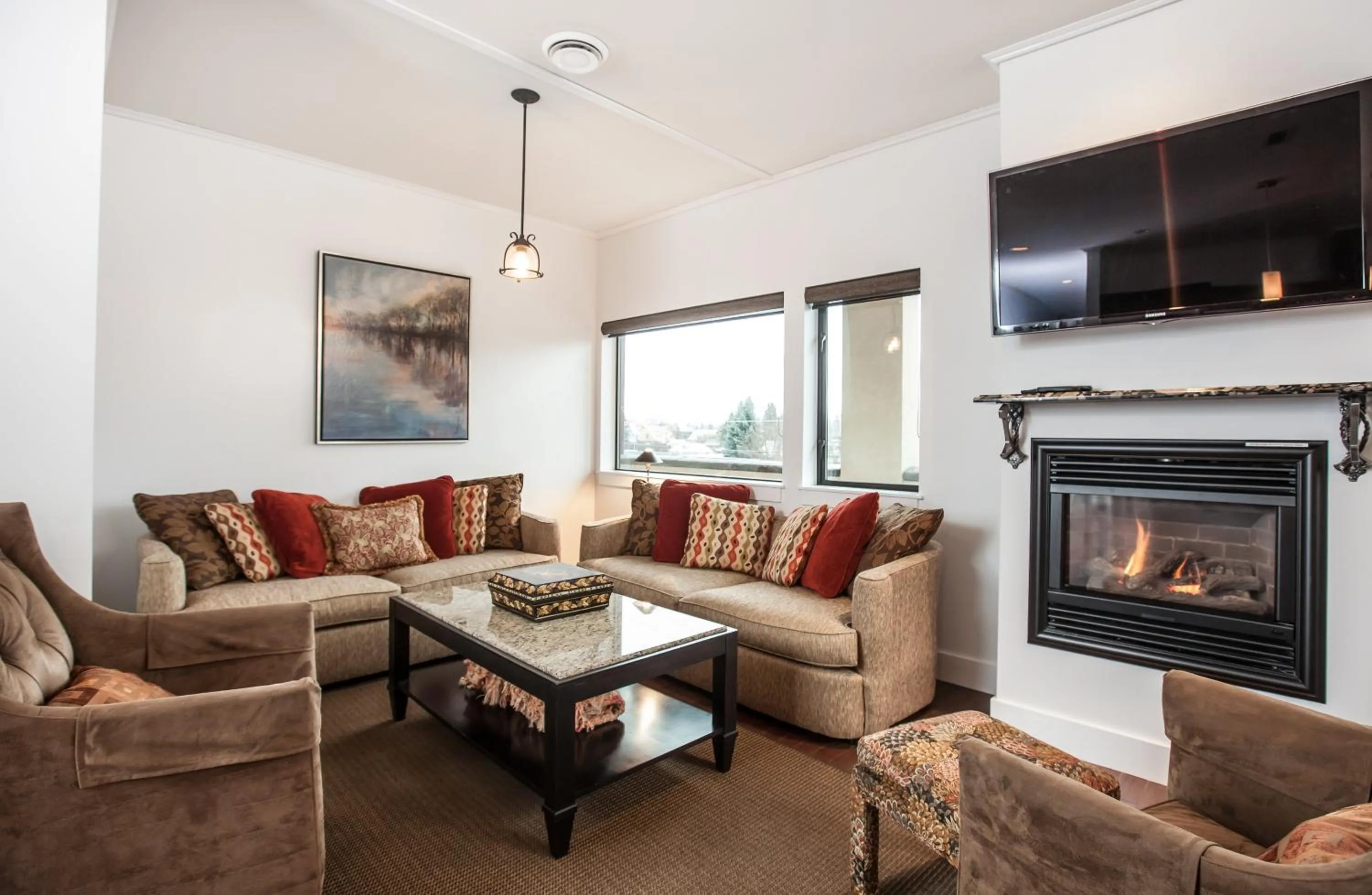 Living room in Alpenglow Penthouse by Revelstoke Vacations