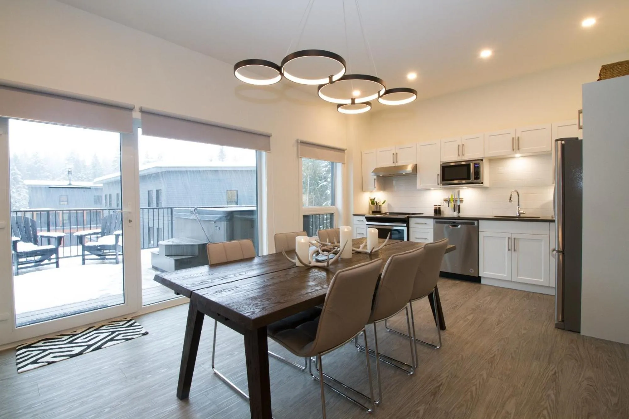 Dining area in Kasper's Den by Revelstoke Vacations