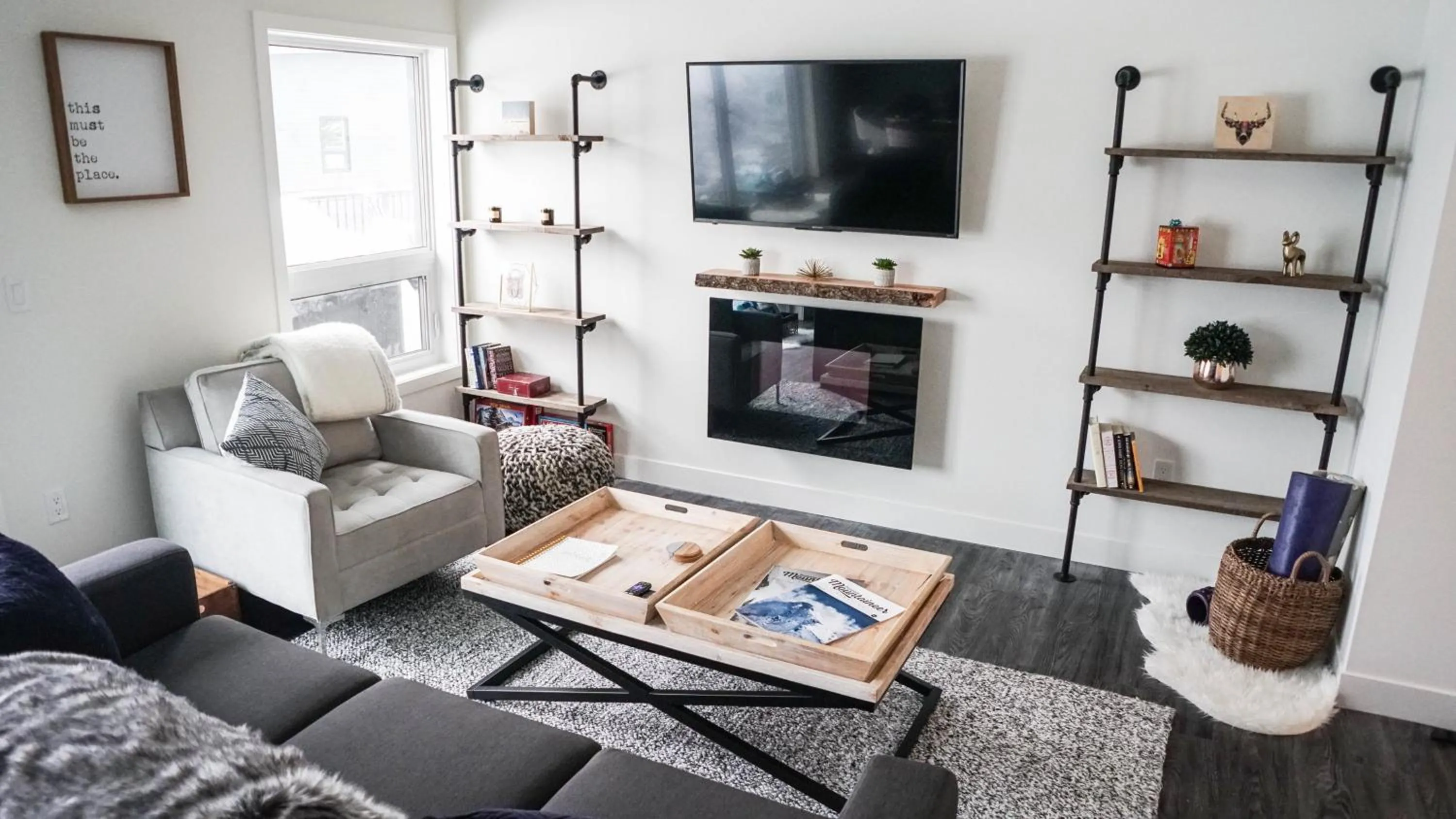 Seating area in The Revy Den by Revelstoke Vacations