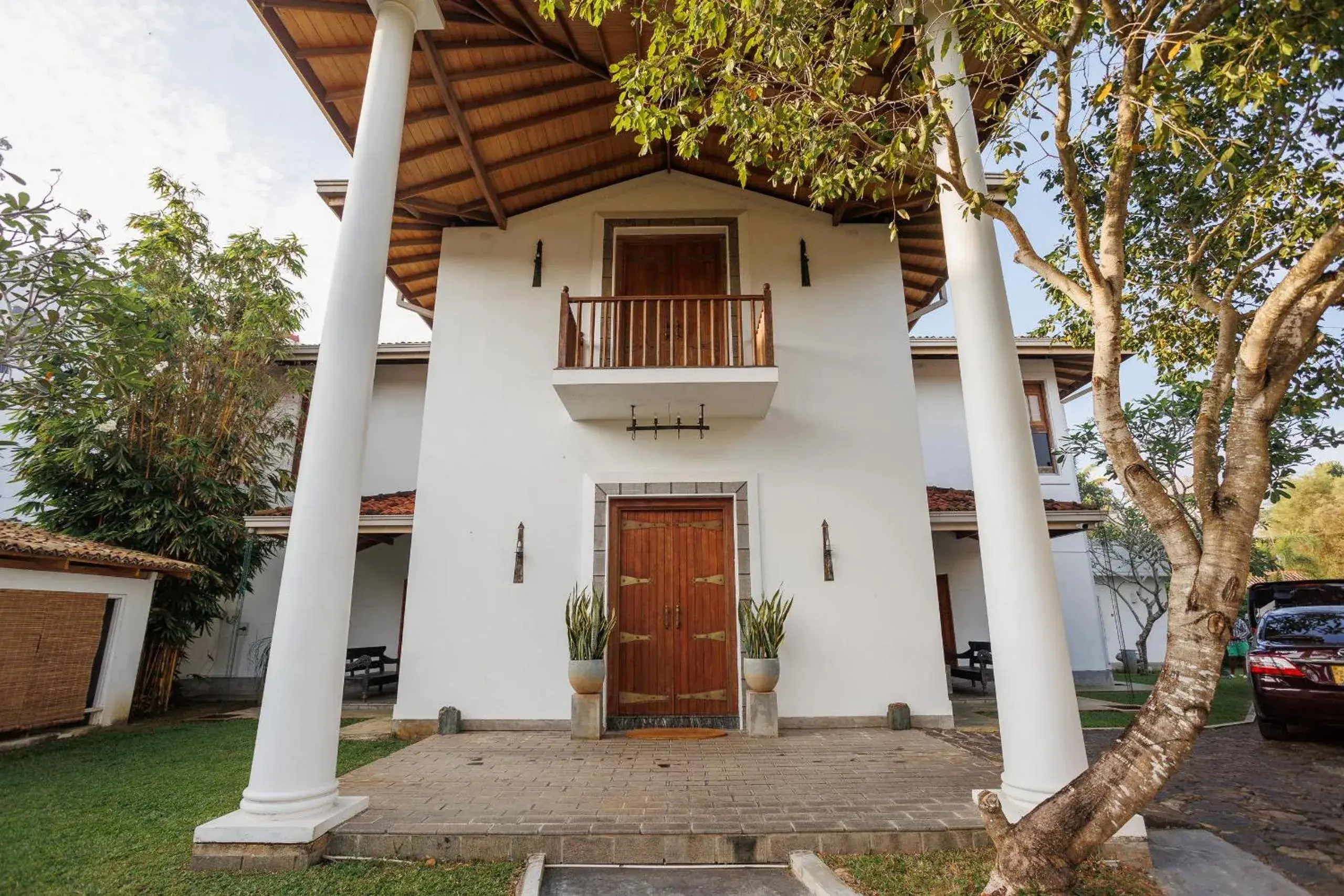 Architectural structure with strong shadows