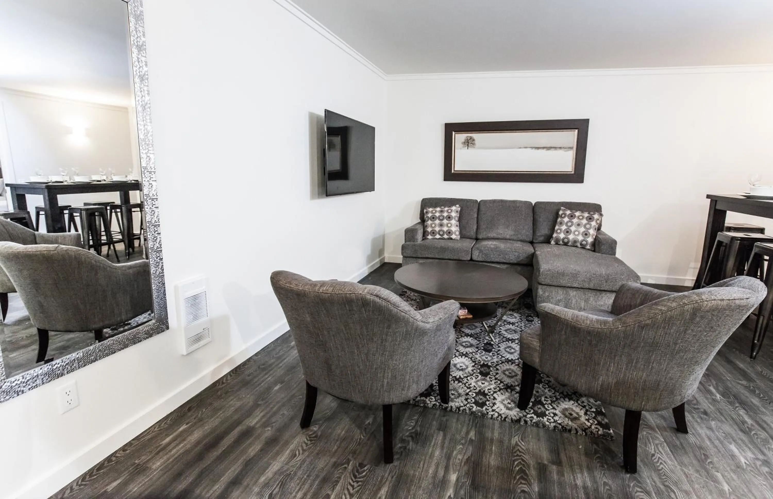 Living room in Novlan Suite by Revelstoke Vacations