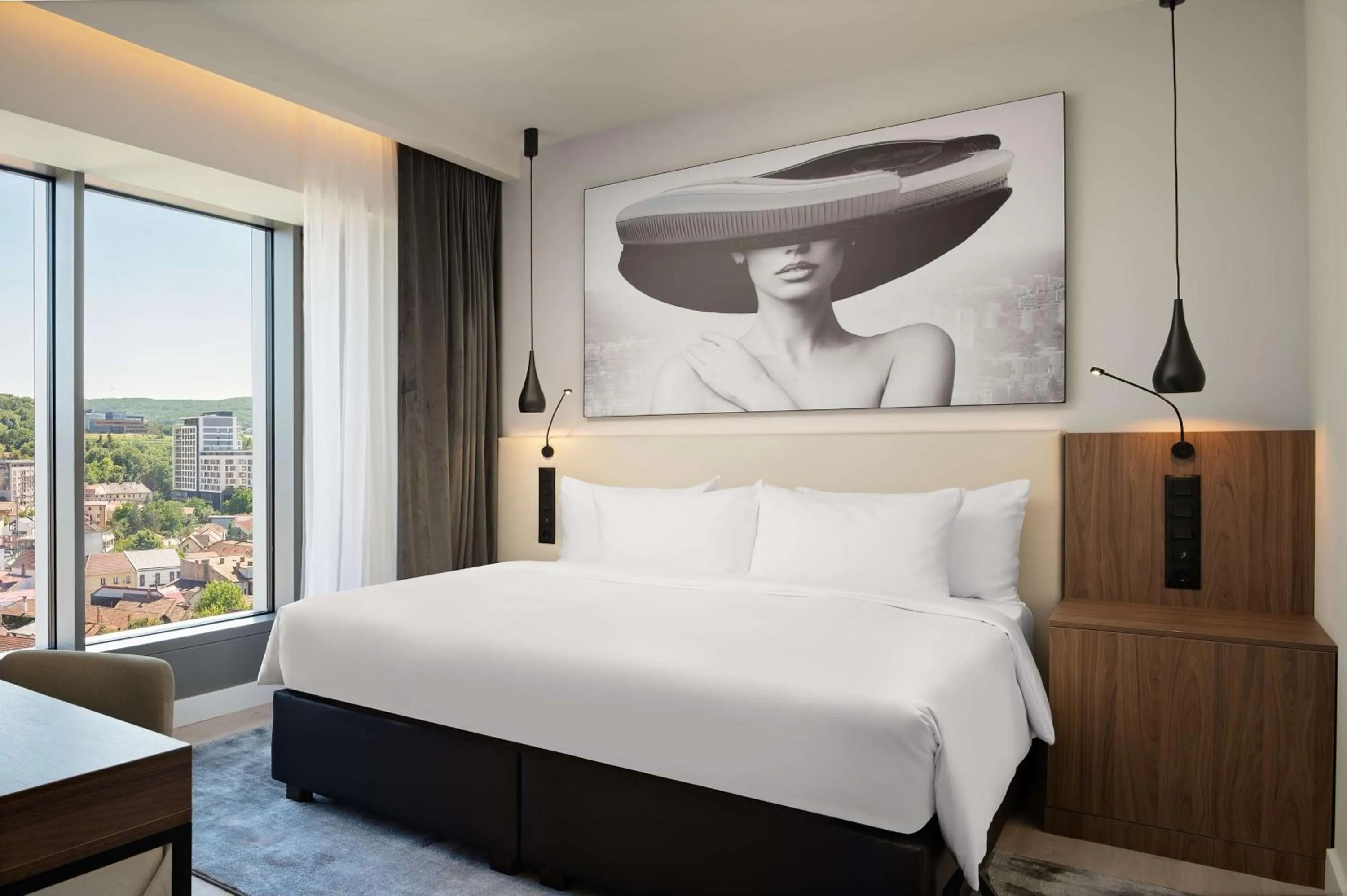 View (from property/room), Bed in Radisson Blu Hotel, Cluj